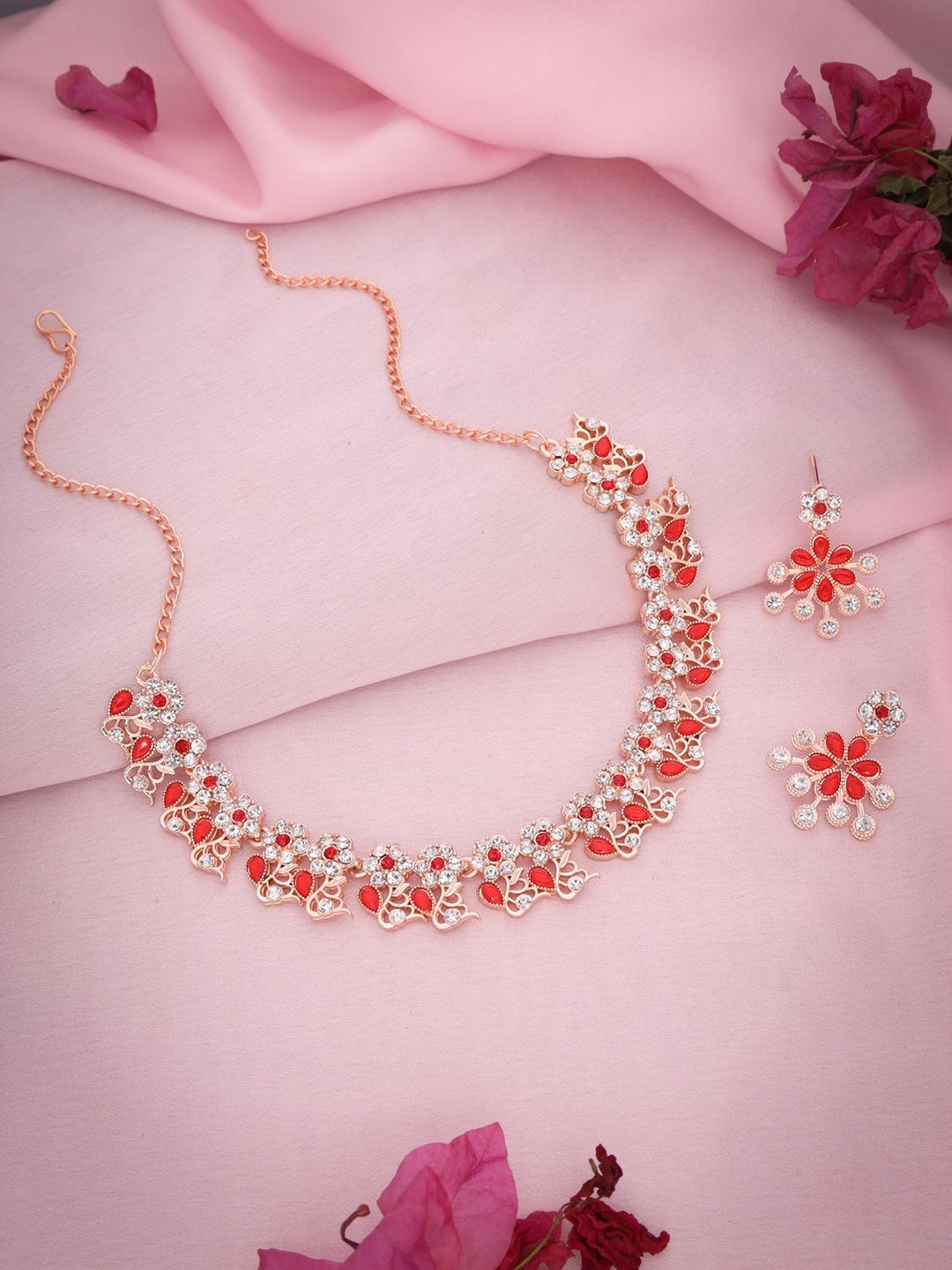 

Anouk Gold-Plated Artificial Stone-Studded Necklace And Earrings