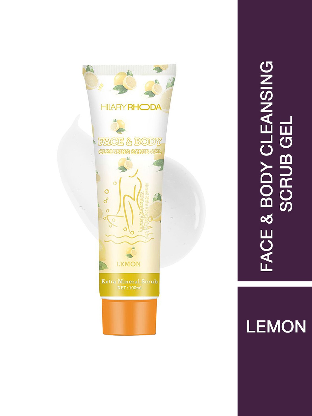 

Hilary Rhoda Face & Body Cleansing Scrub Gel With Lemon - 100ml, Yellow