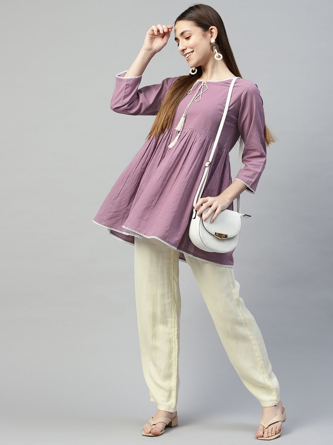 

KALINI Striped Fit & Flare Dress, Purple