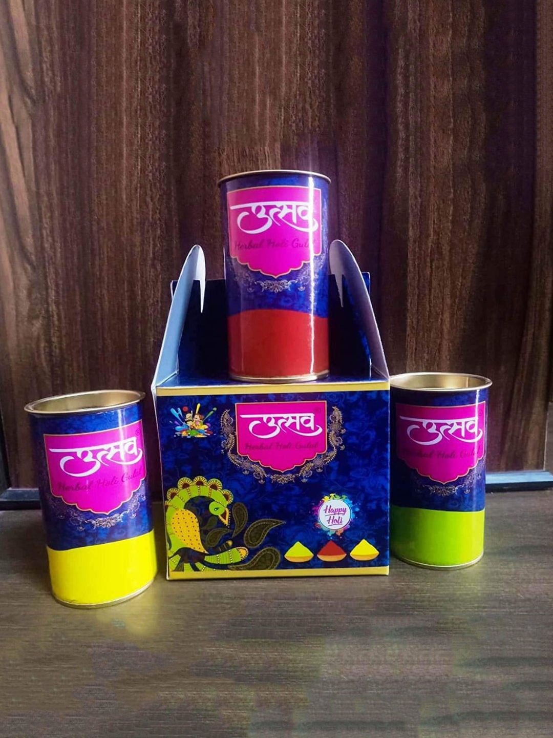 

CraftVatika Green And Red 3 Pieces Eco Friendly Holi Colors, Yellow