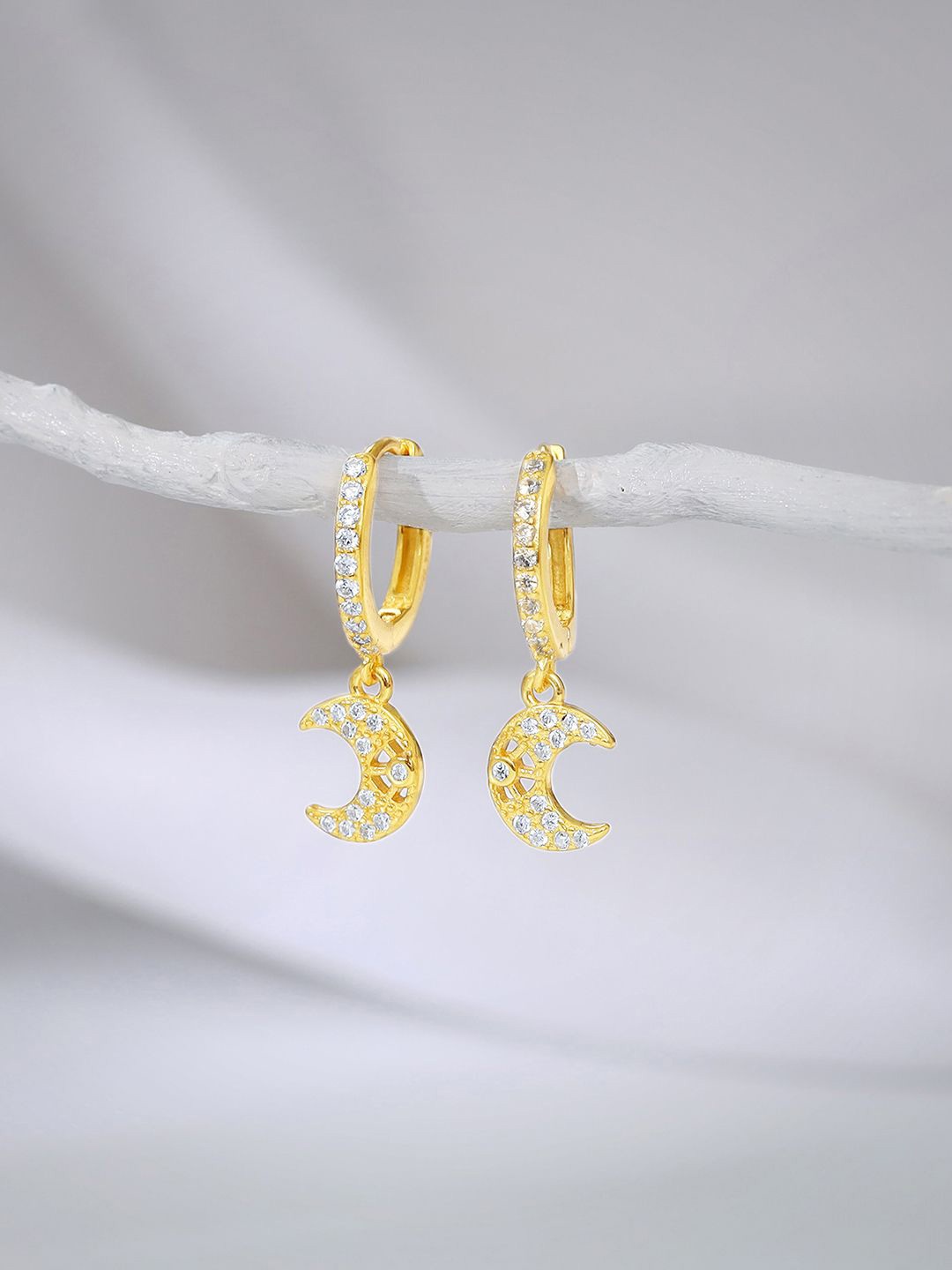 

GIVA 925 Silver Gold-Plated Zircon Contemporary Drop Earrings