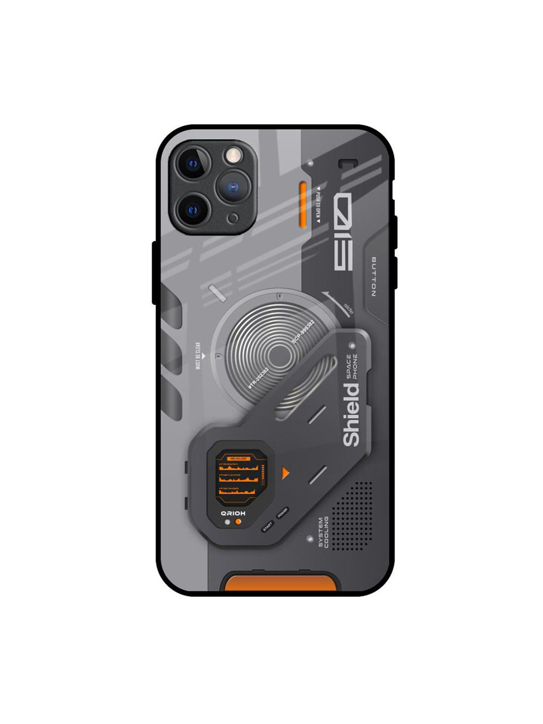

QRIOH Tech Lifestyle Printed iPhone 11 Pro Max Back Case, Grey