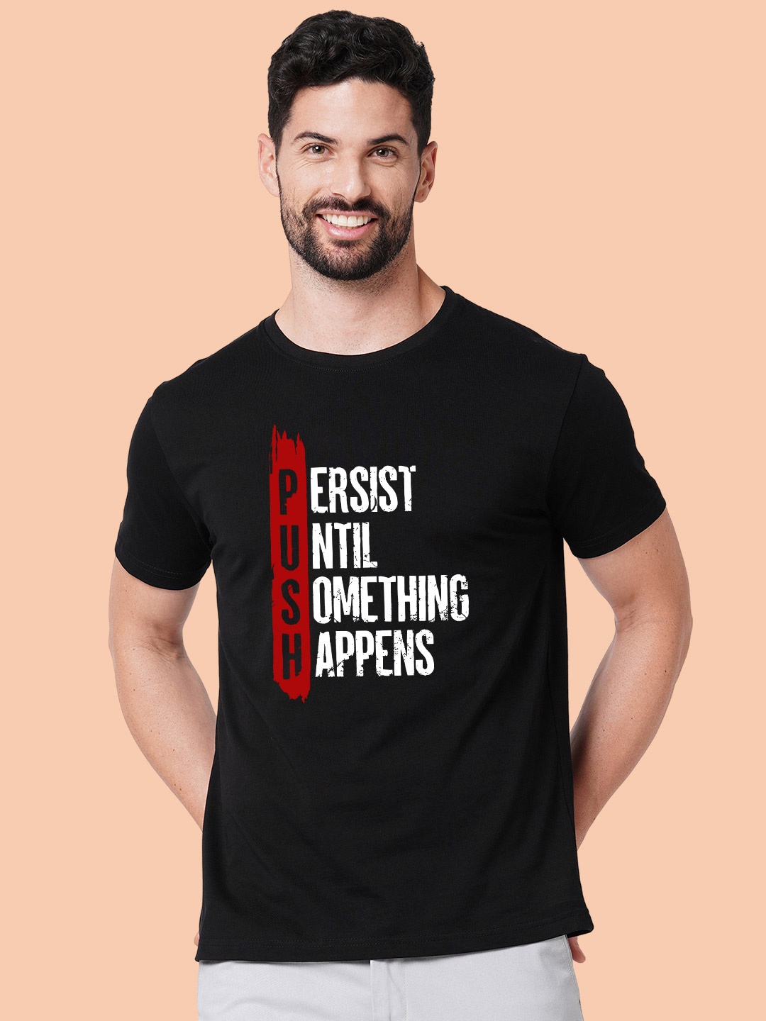 

Wear Your Opinion Men Typography Printed Round Neck Cotton T-shirt, Black
