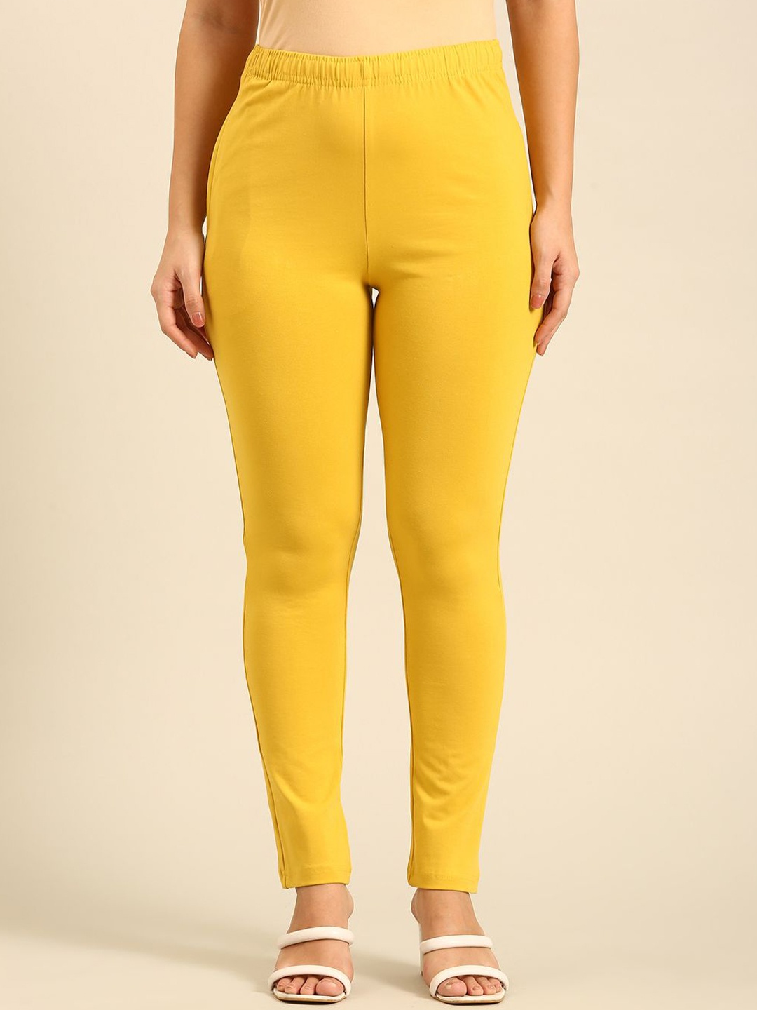 

De Moza Women Slim Fit Trousers, Yellow