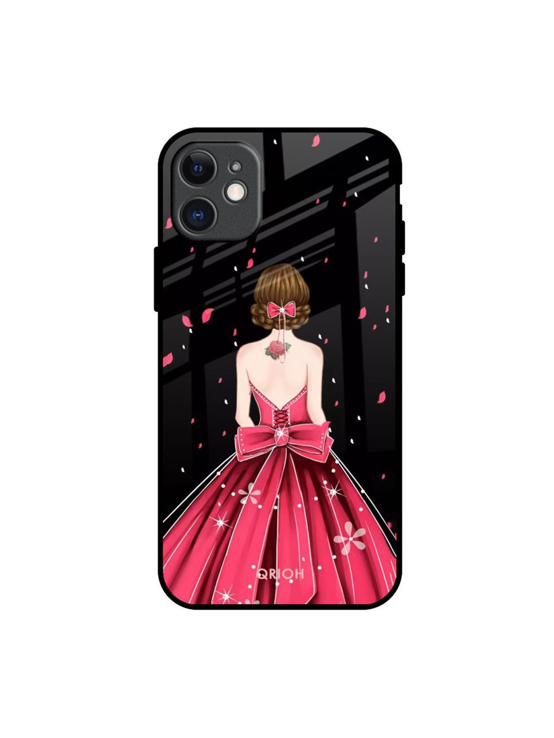 

QRIOH Fashion Princess Printed iPhone 11 Back Case, Black