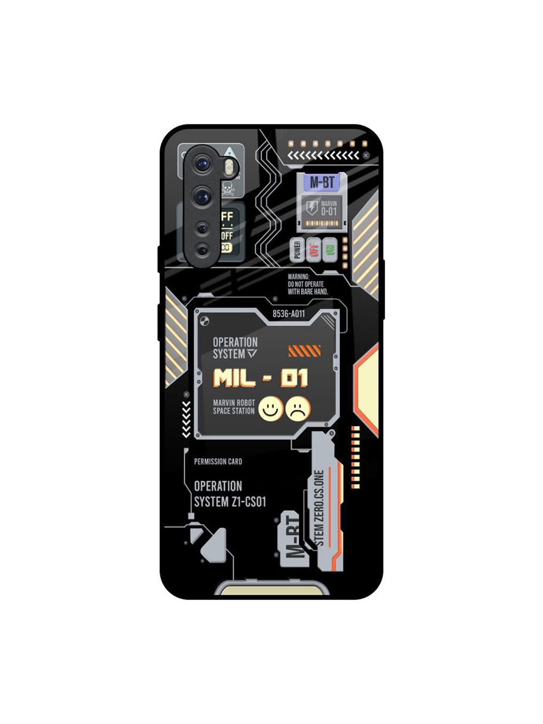 

QRIOH Exposed Parts Printed OnePlus Nord Back Case, Black