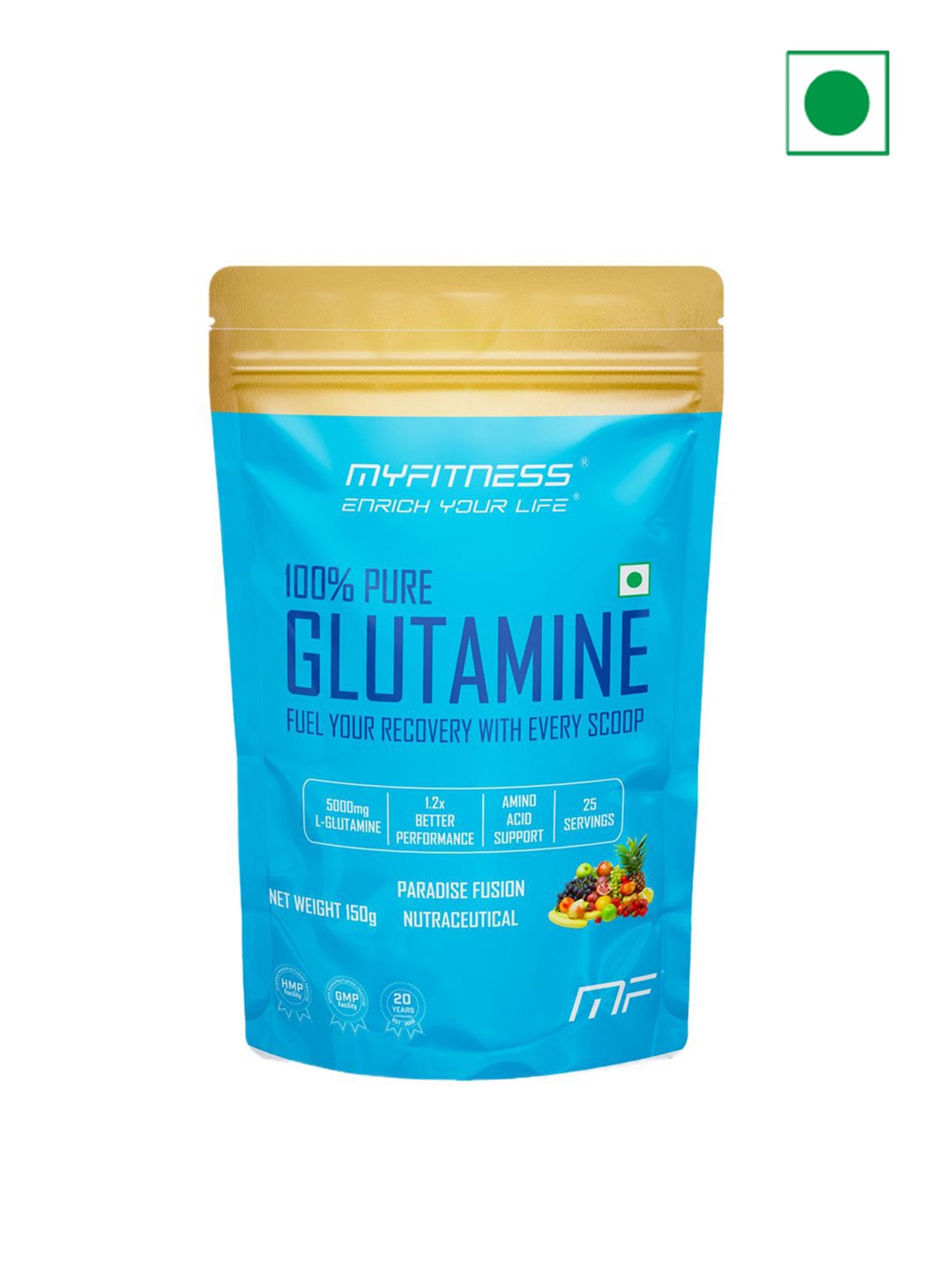 

MYFITNESS 100% Pure Glutamine Paradise Fusion- 150 g, Blue