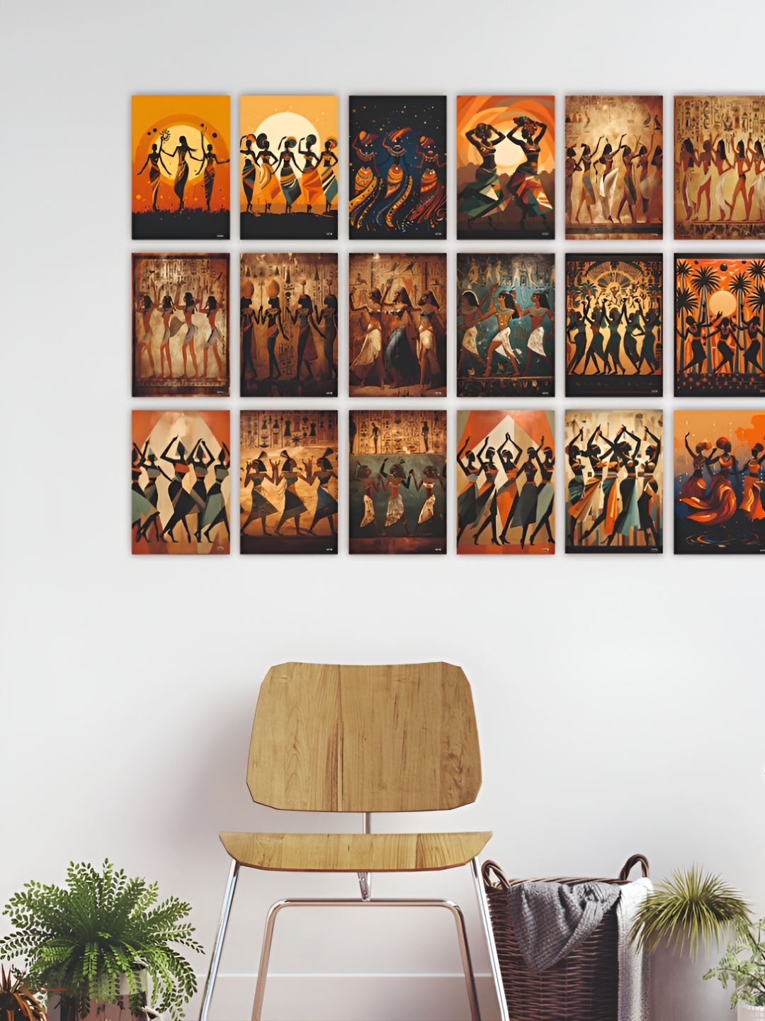 

CVANU Orange And Black 27 Pieces Cartoon Characters Printed Paper Wall Poster