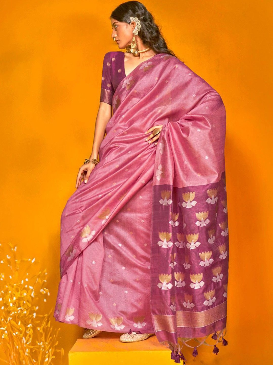 

Munir Woven Design Zari Banarasi Saree, Purple