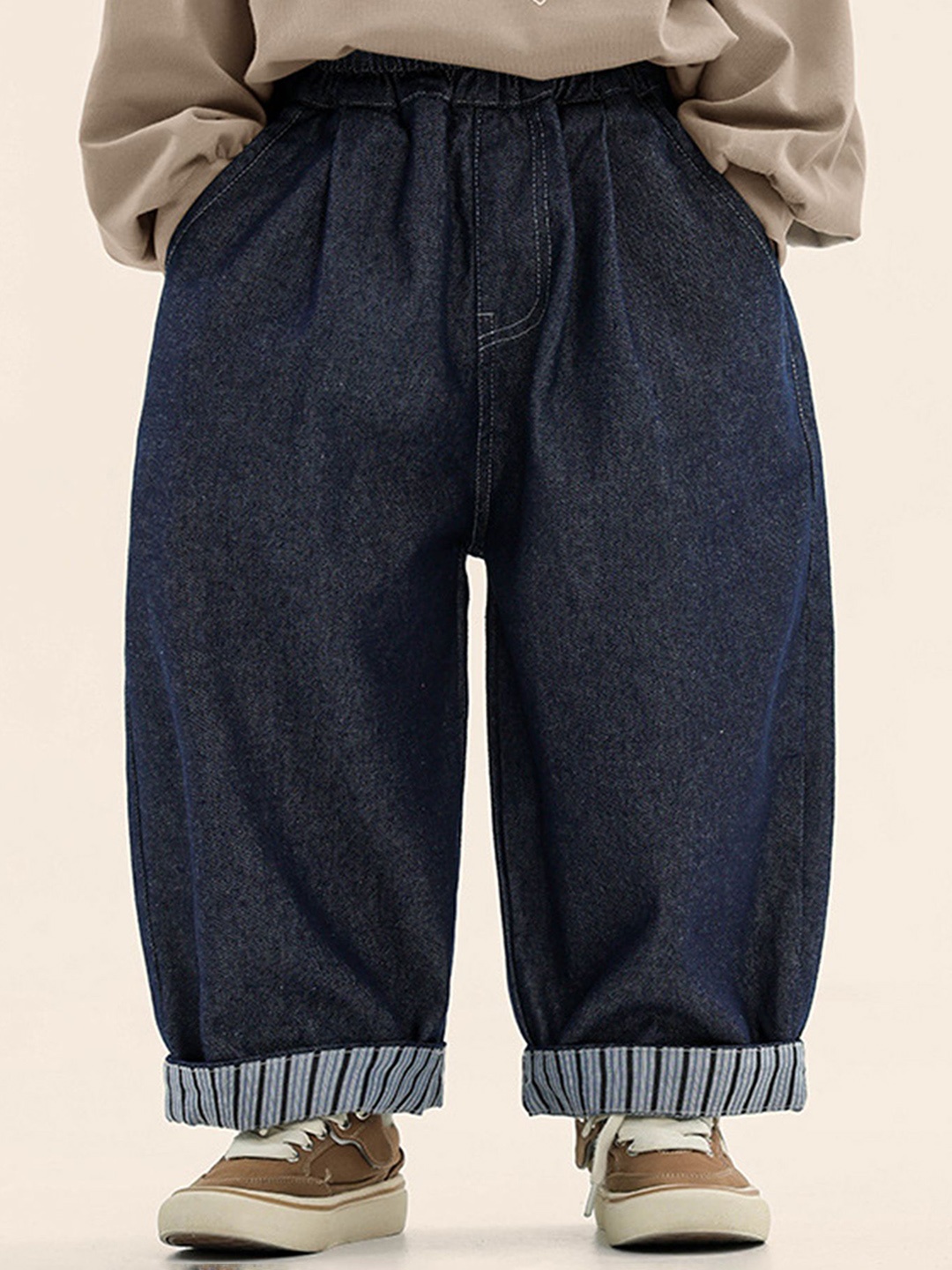 

LULU & SKY Boys Tapered Fit High-Rise Jeans, Blue