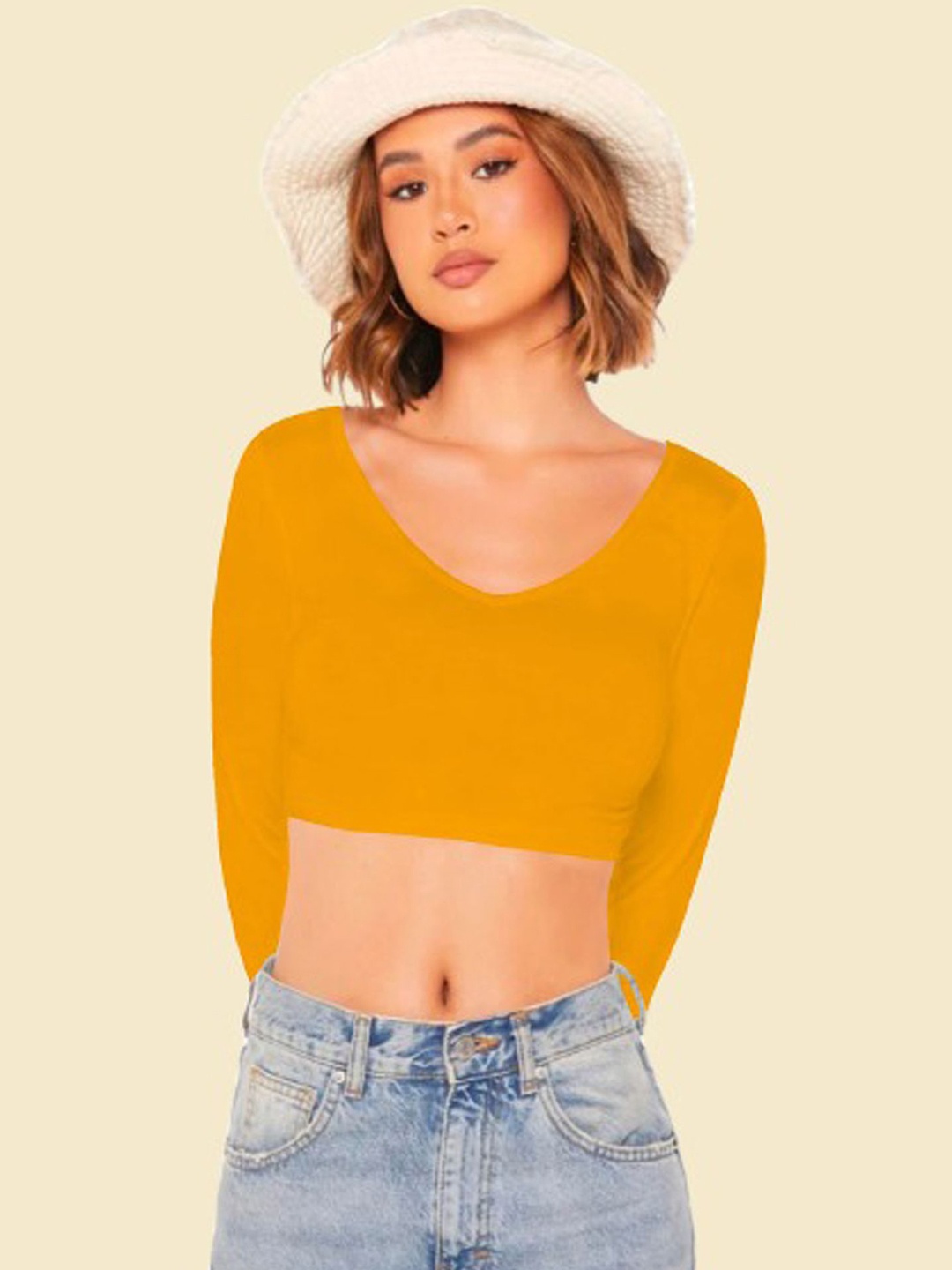 

Dream Beauty Fashion Women Fitted Crop Top, Orange