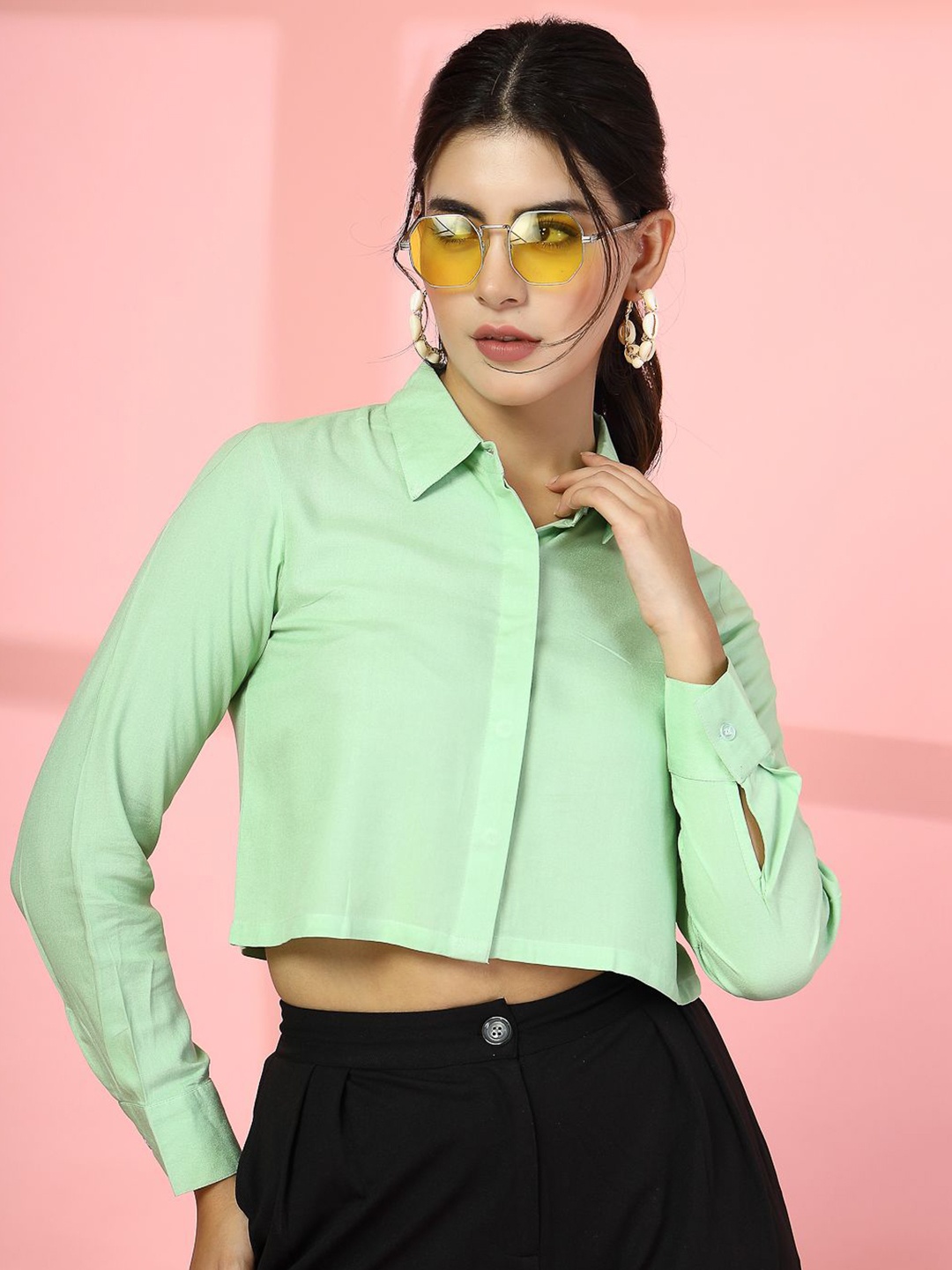 

DressBerry Women Relaxed Opaque Casual Shirt, Green