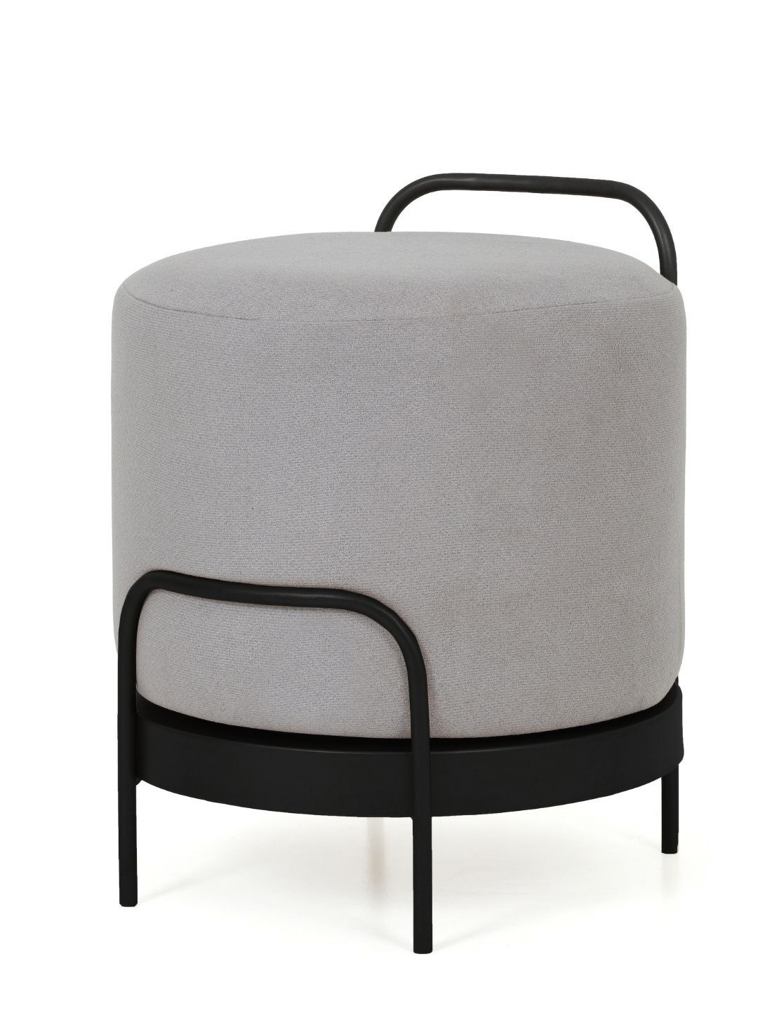 

Blck Homes Grey & Black Cotton Cylindrical With Storage Cassius Pouffe Ottoman
