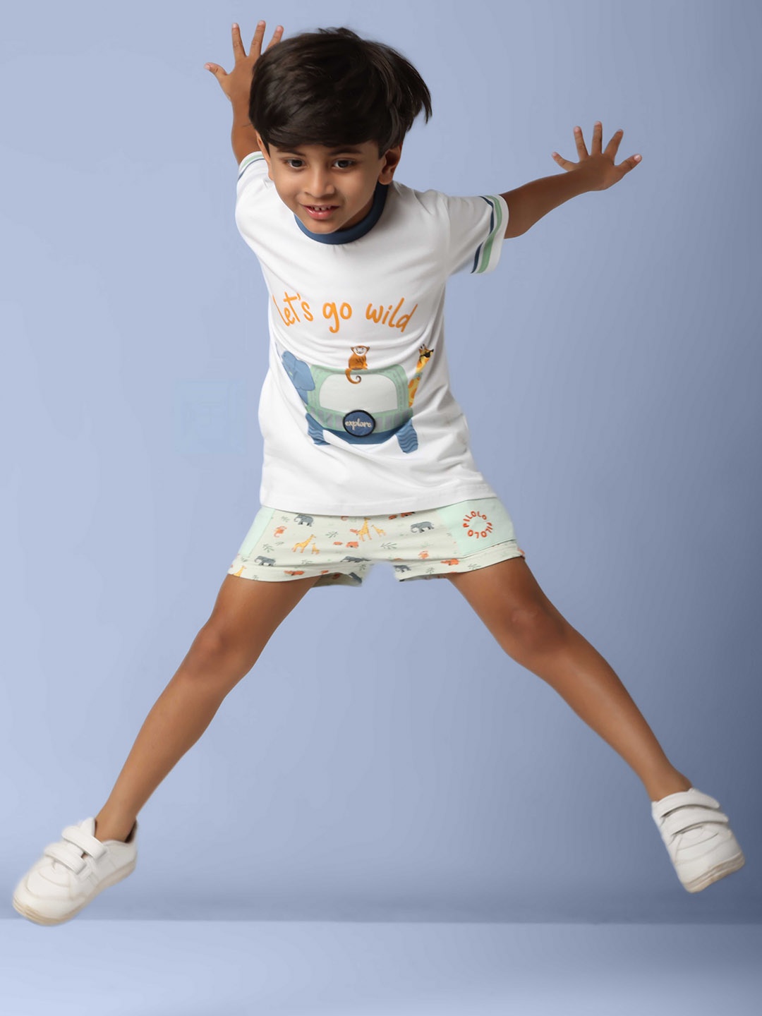 

PILOLO Boys Graphic Printed Round Neck Cotton T-shirt, White