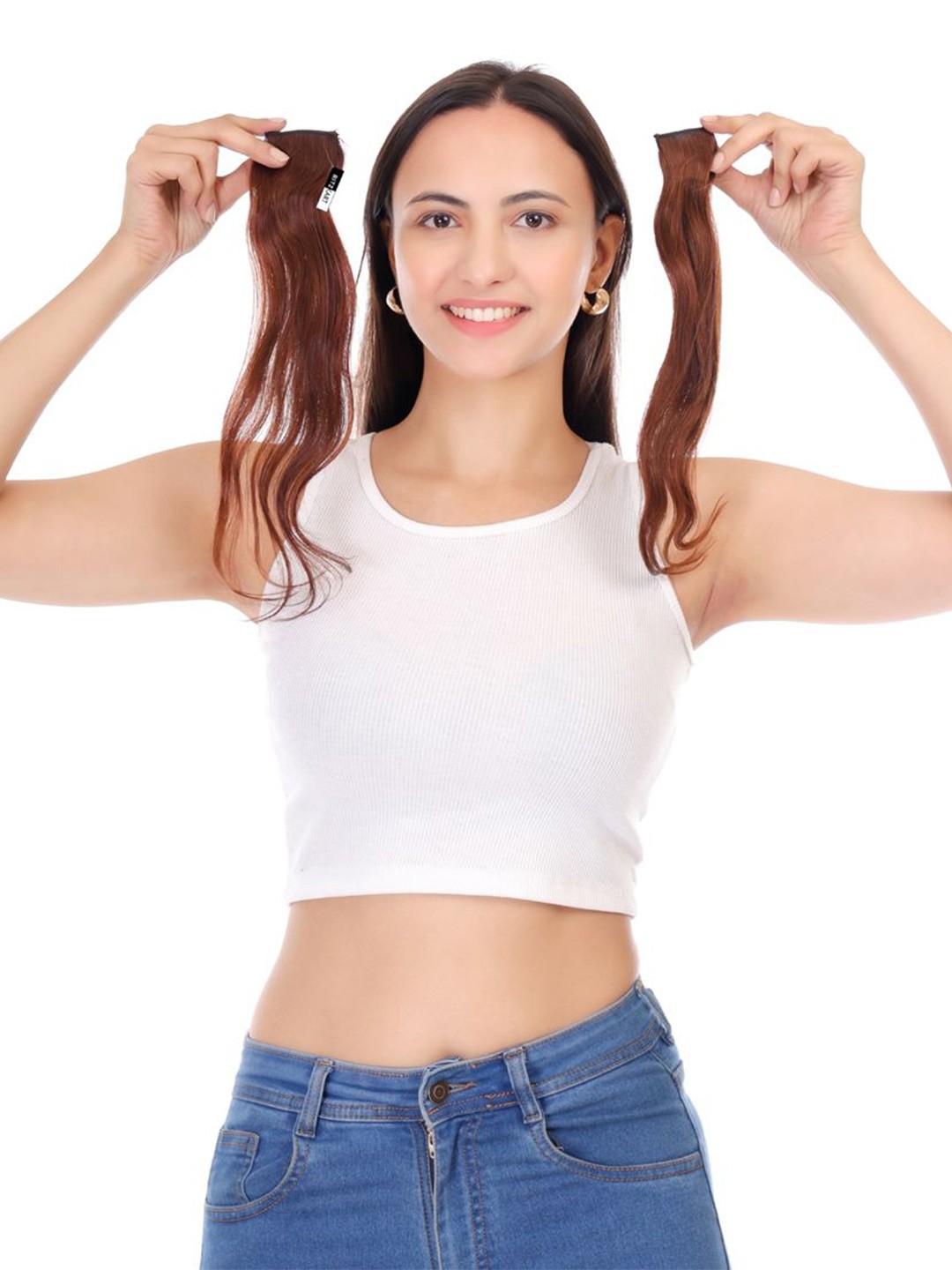 

RITZKART Straight Clip-In Hair Extension - 16 Inches - Brown