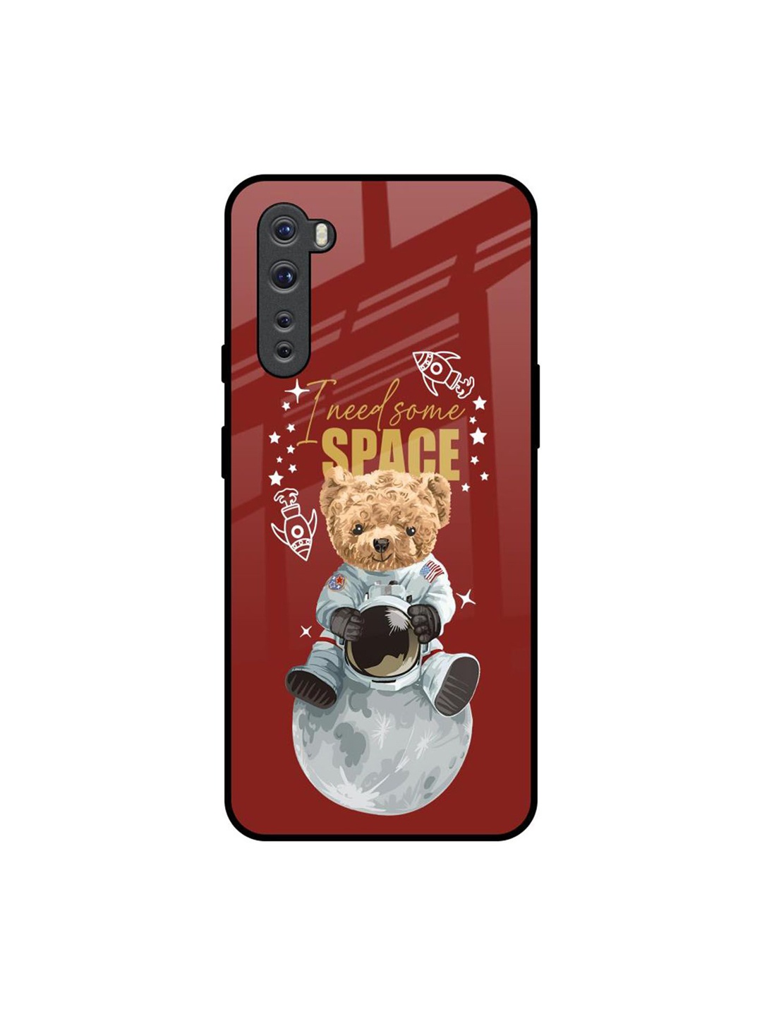 

QRIOH Astronaut Bear Printed OnePlus Nord Back Case, Maroon