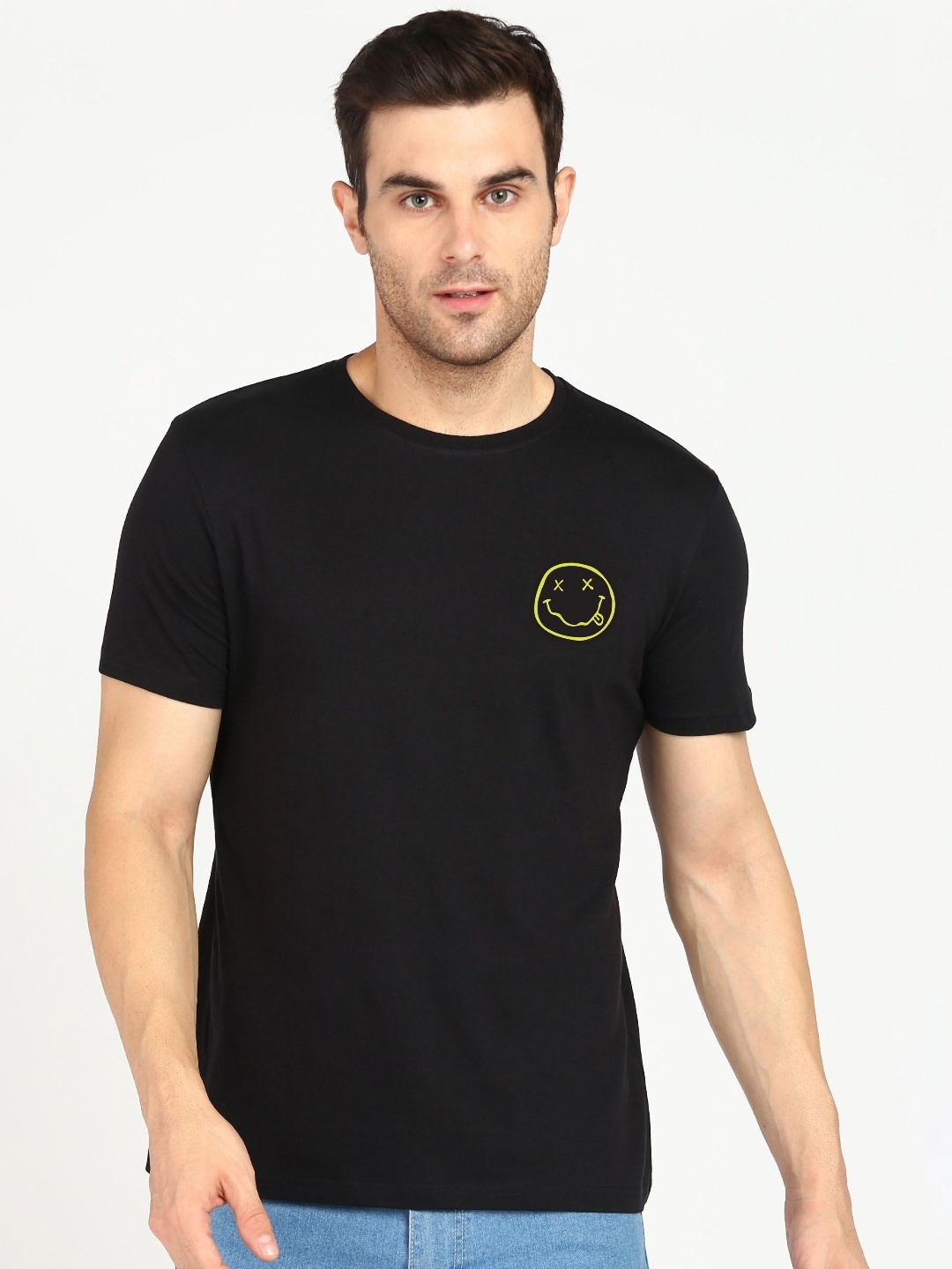 

Moda Rapido Men Graphic Printed Round Neck Cotton Slim Fit T-shirt, Black