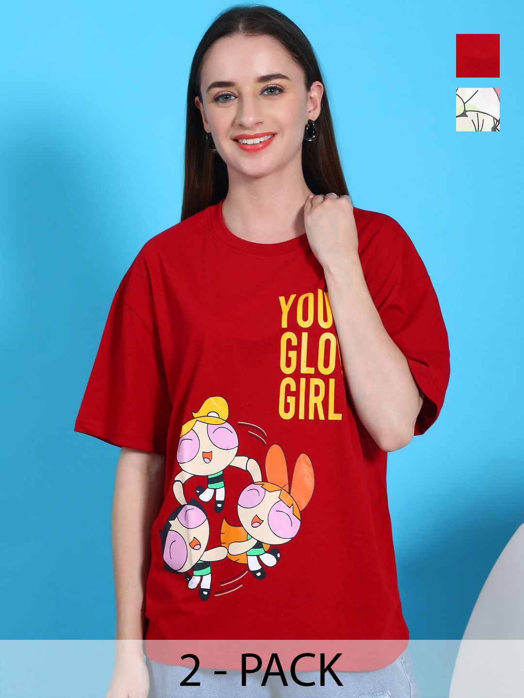 

Dreambe Women 2 Wonder Woman Printed Applique T-shirt, Multi