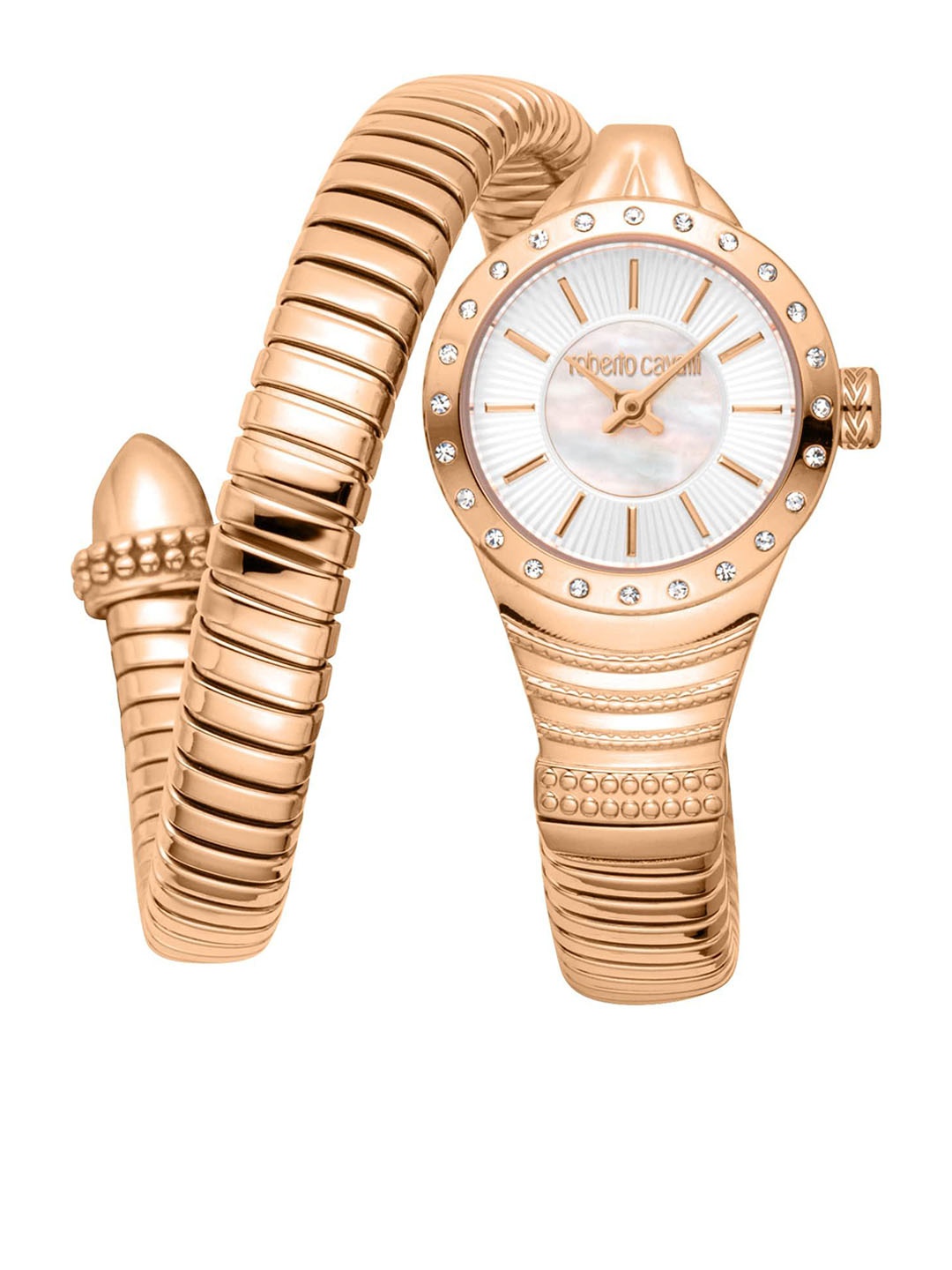 

Roberto Cavalli Women Embellished Dial & Stainless Steel Bracelet Style Straps Analogue Automatic Watch, Rose gold