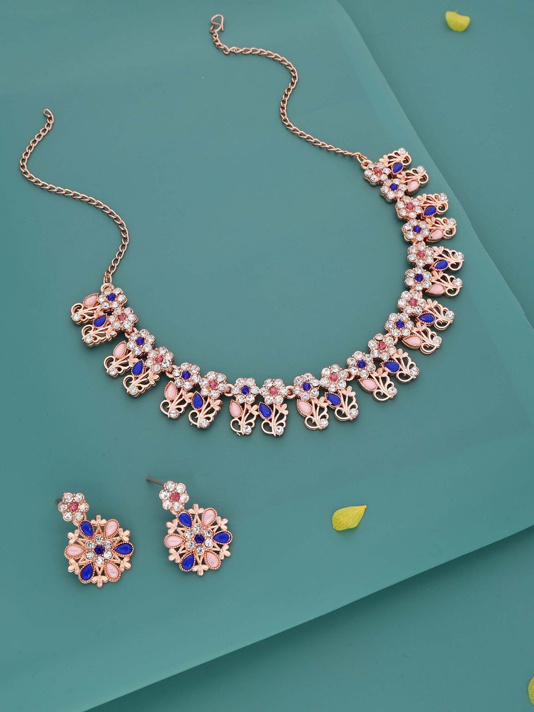 

Lyriss Gold-Plated American Diamond Studded Jewellery Set