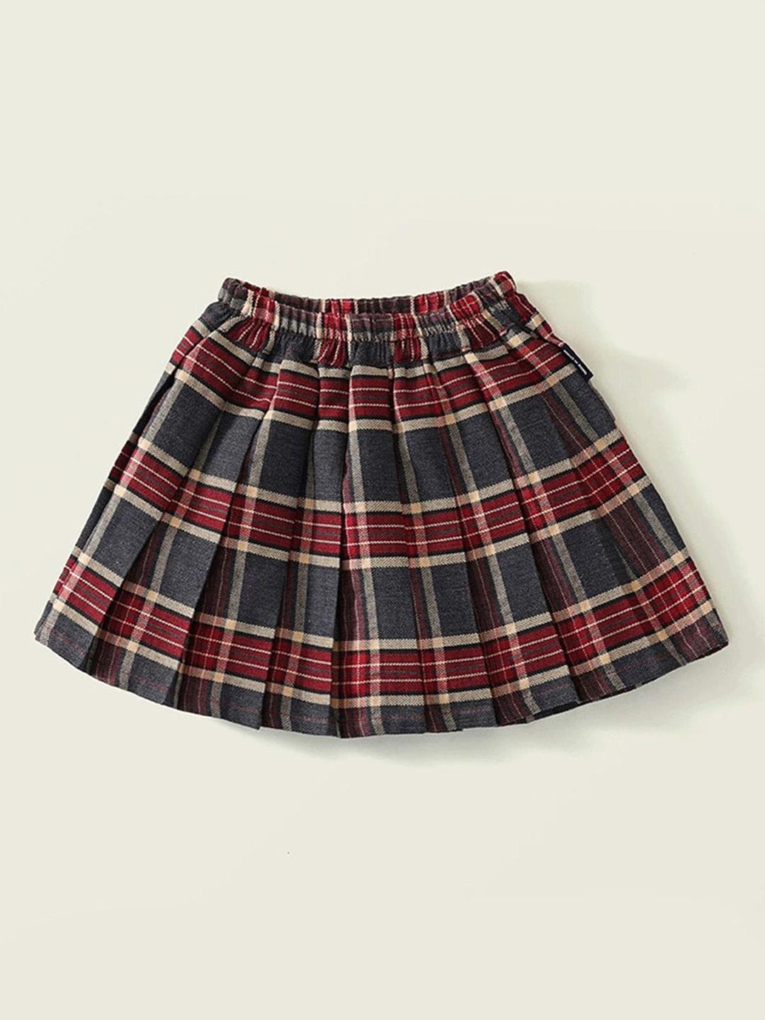 

LULU & SKY Checked Mini Skater Skirt, Red