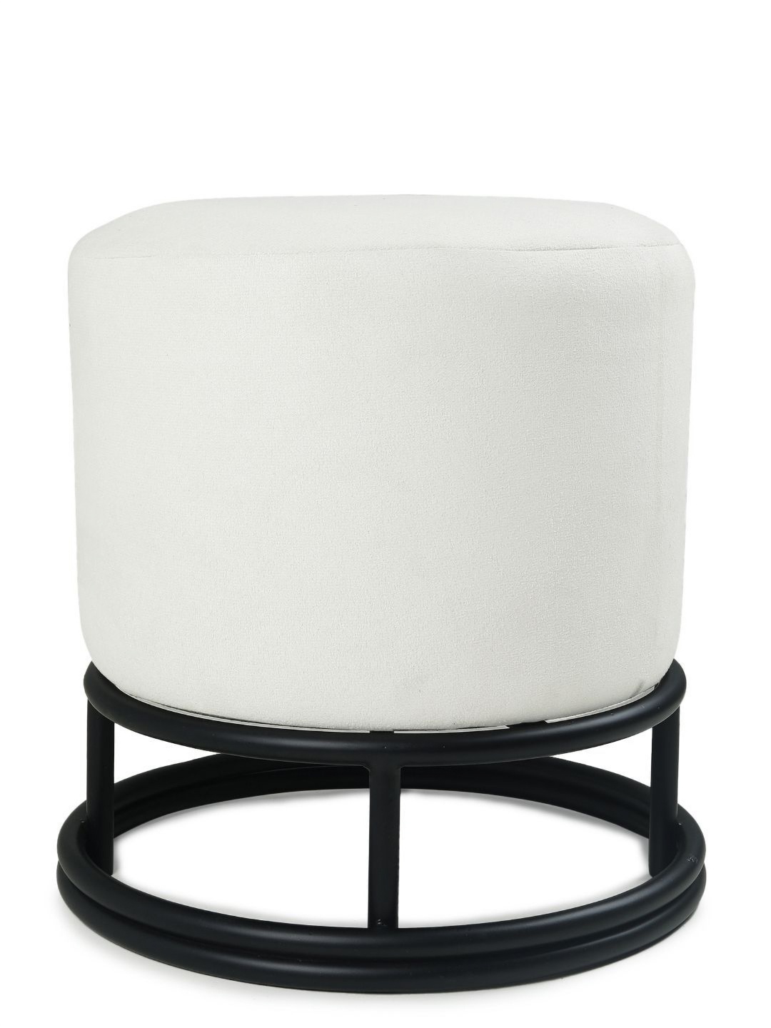 

Blck Homes White & Black Cotton Cylindrical Without Storage Lucas Pouffe Ottoman