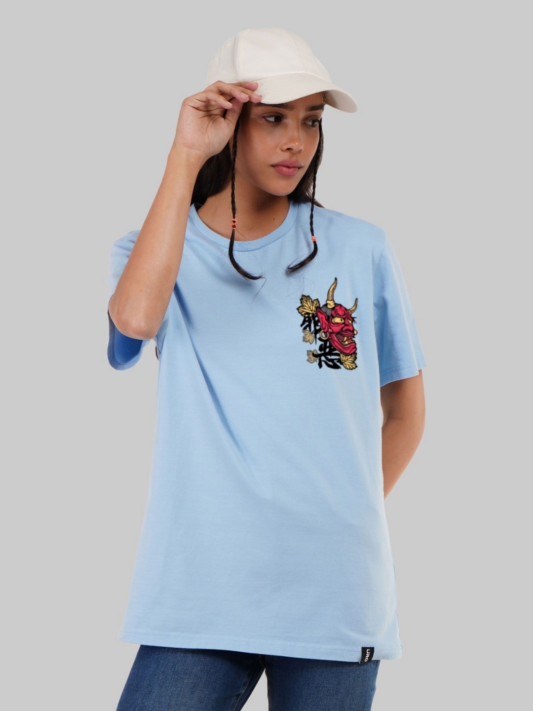 

Underrated Club Women Printed Bio Finish Applique T-shirt, Blue