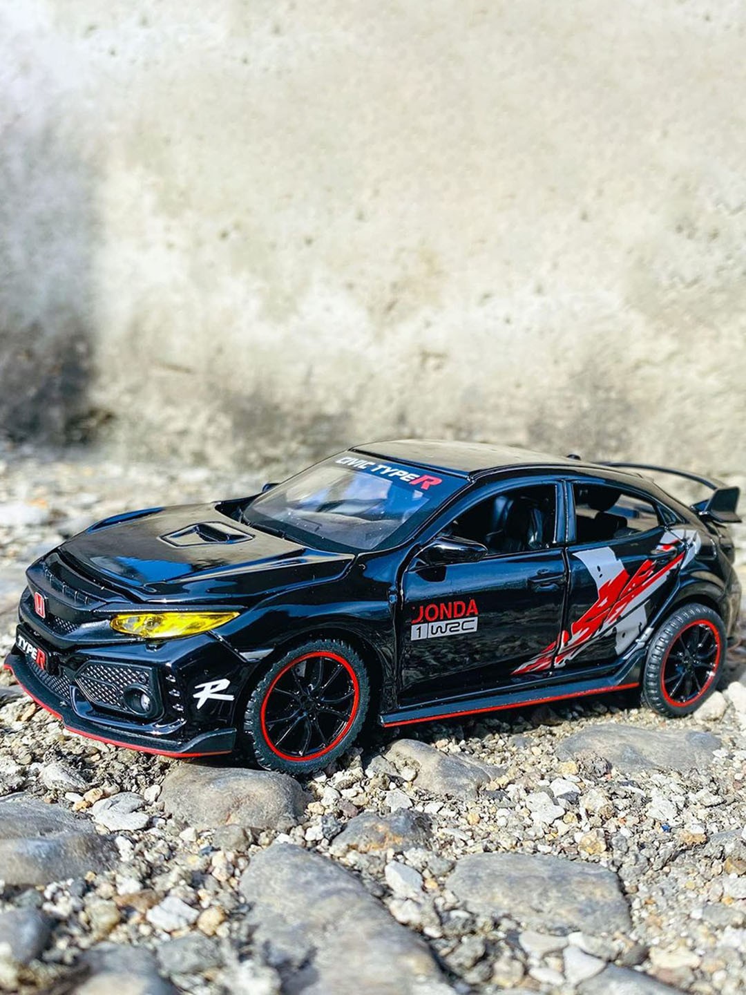 

COELON Kids 1:32 Civit Type R Model Pull Back Car Vehicle, Black