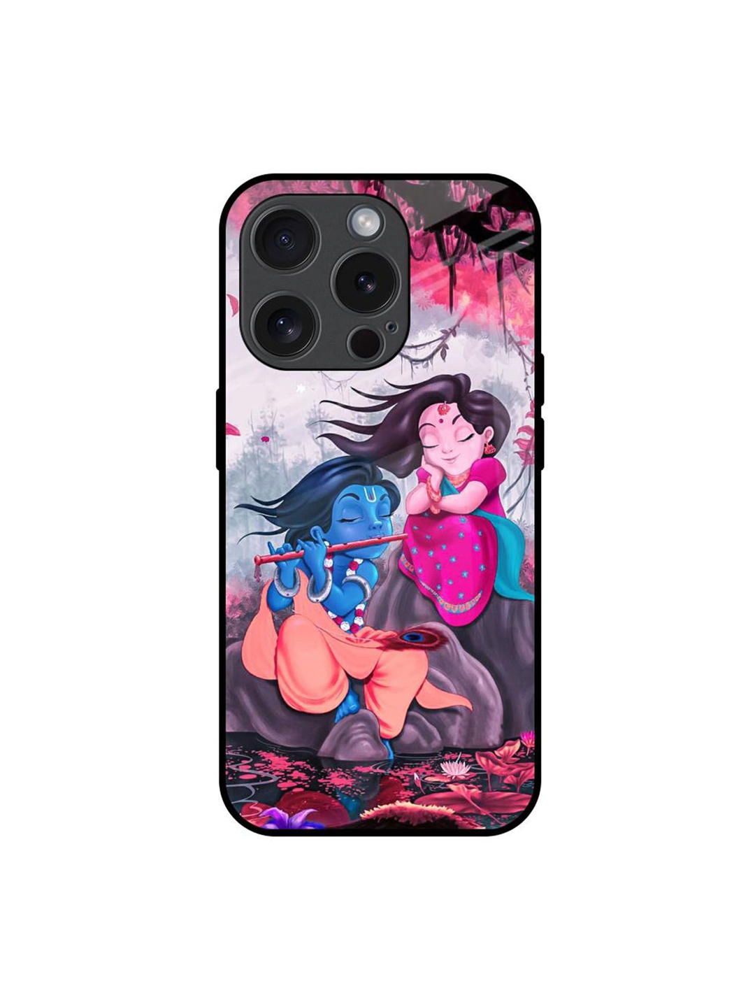 

QRIOH Quirky Printed iPhone 15 Pro Back Case Mobile Accessories, Black