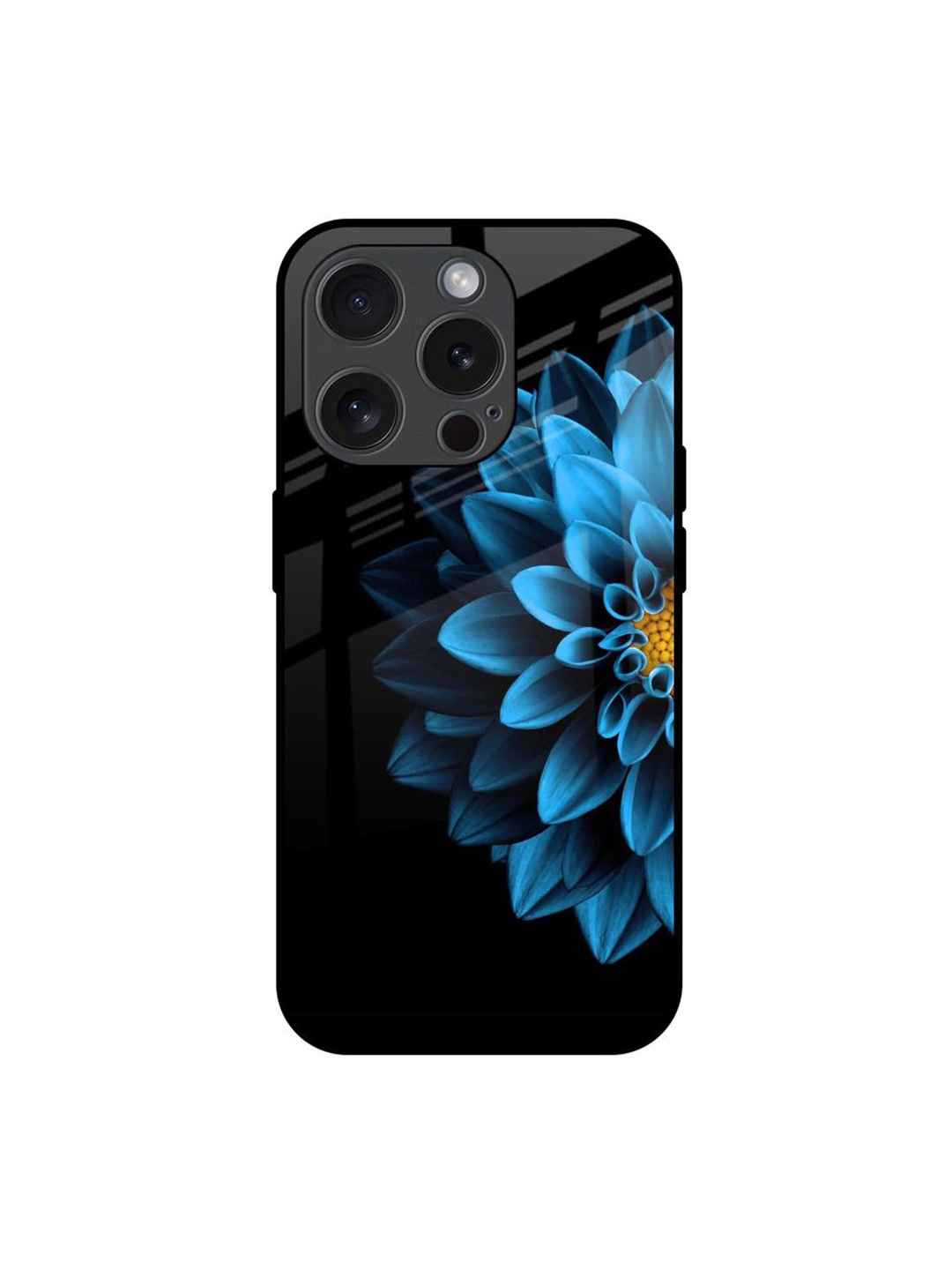 

QRIOH Floral Printed iPhone 15 Pro Back Case Mobile Accessories, Blue