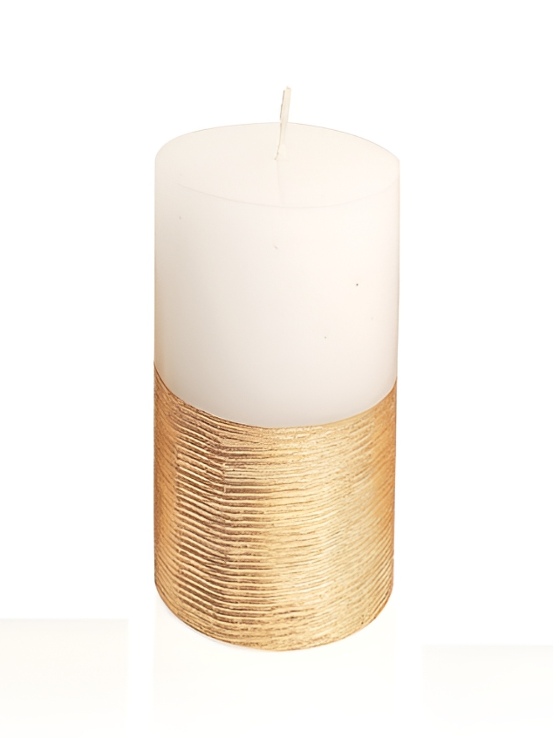 

PROKART Gold-Toned & White 1 pieces Pillar Candle