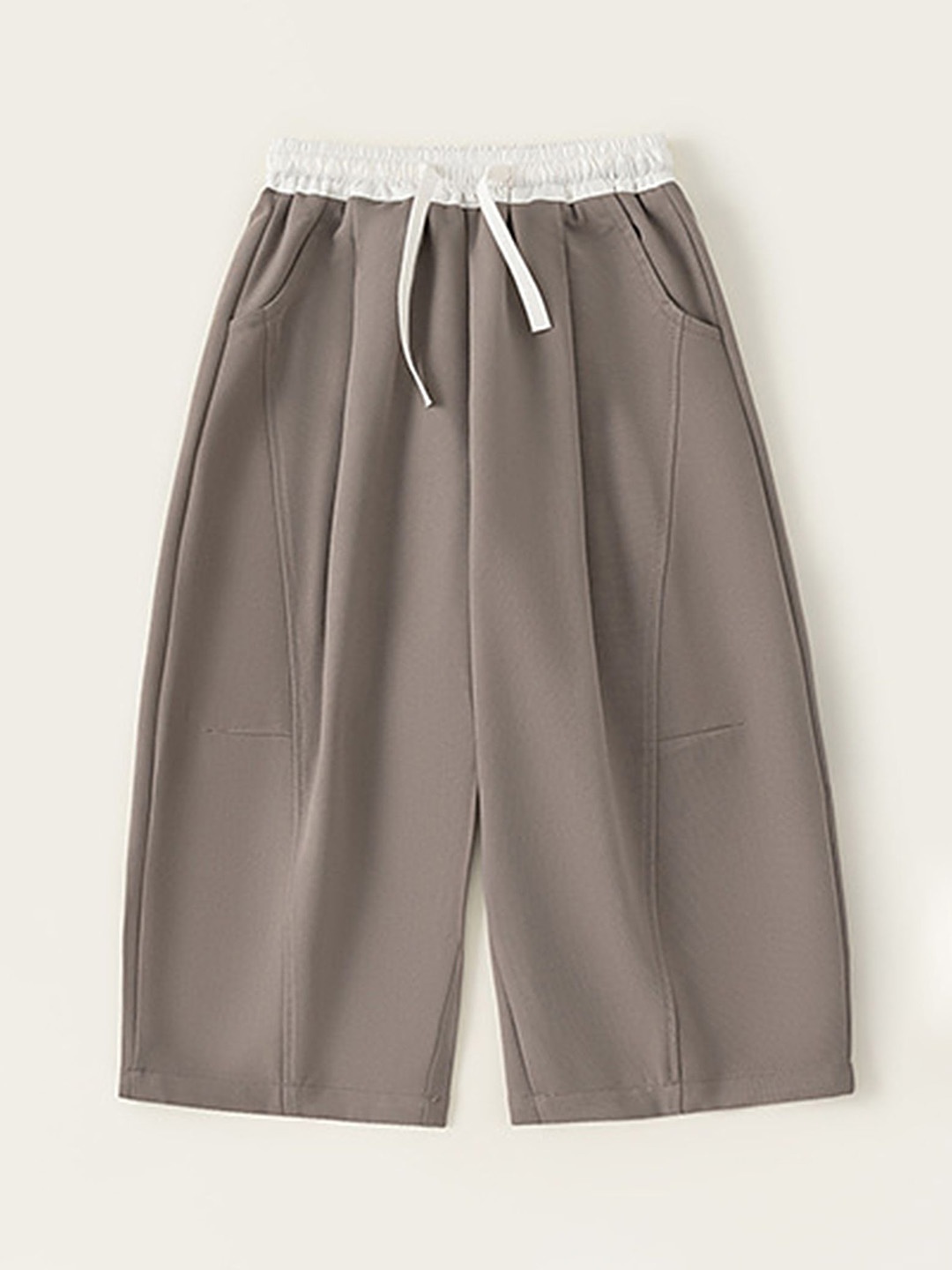 

LULU & SKY Girls Straight Fit High-Rise Pleated Trousers, Brown