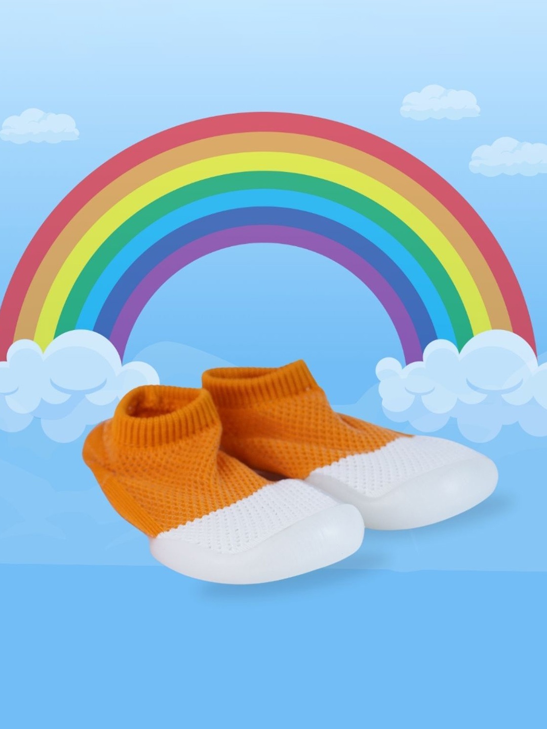 

MOON MAMA Unisex Kids Colourblocked Slip-On Sneakers, Orange