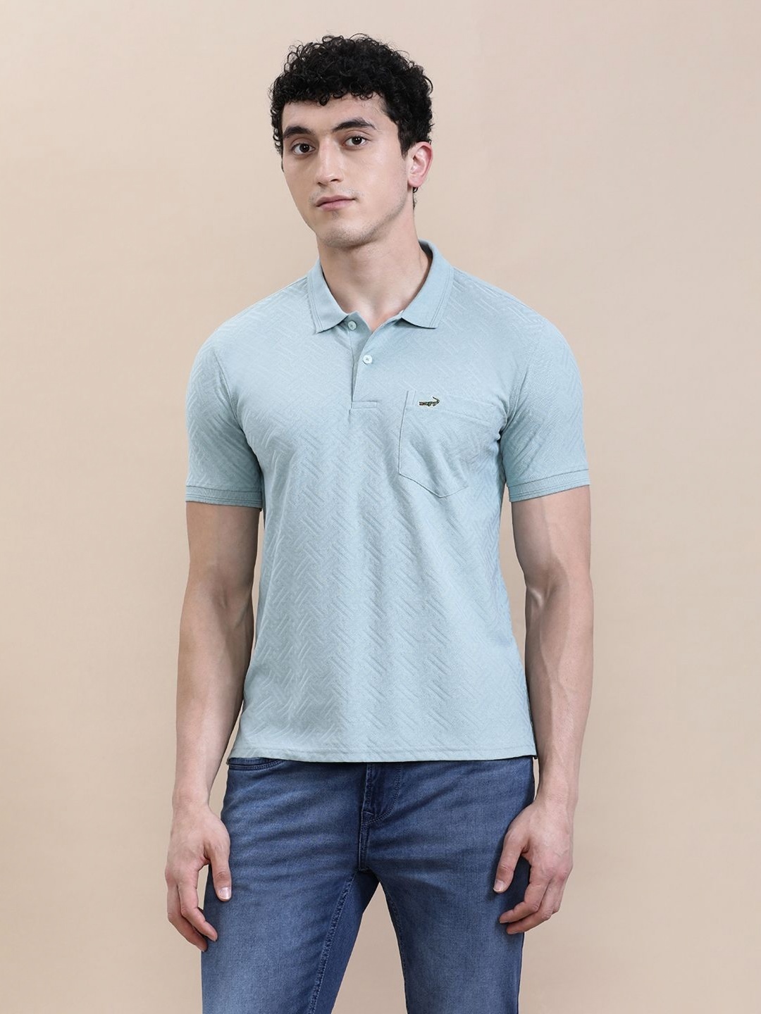 

Crocodile Men Slim Fit Solid T-Shirt, Blue