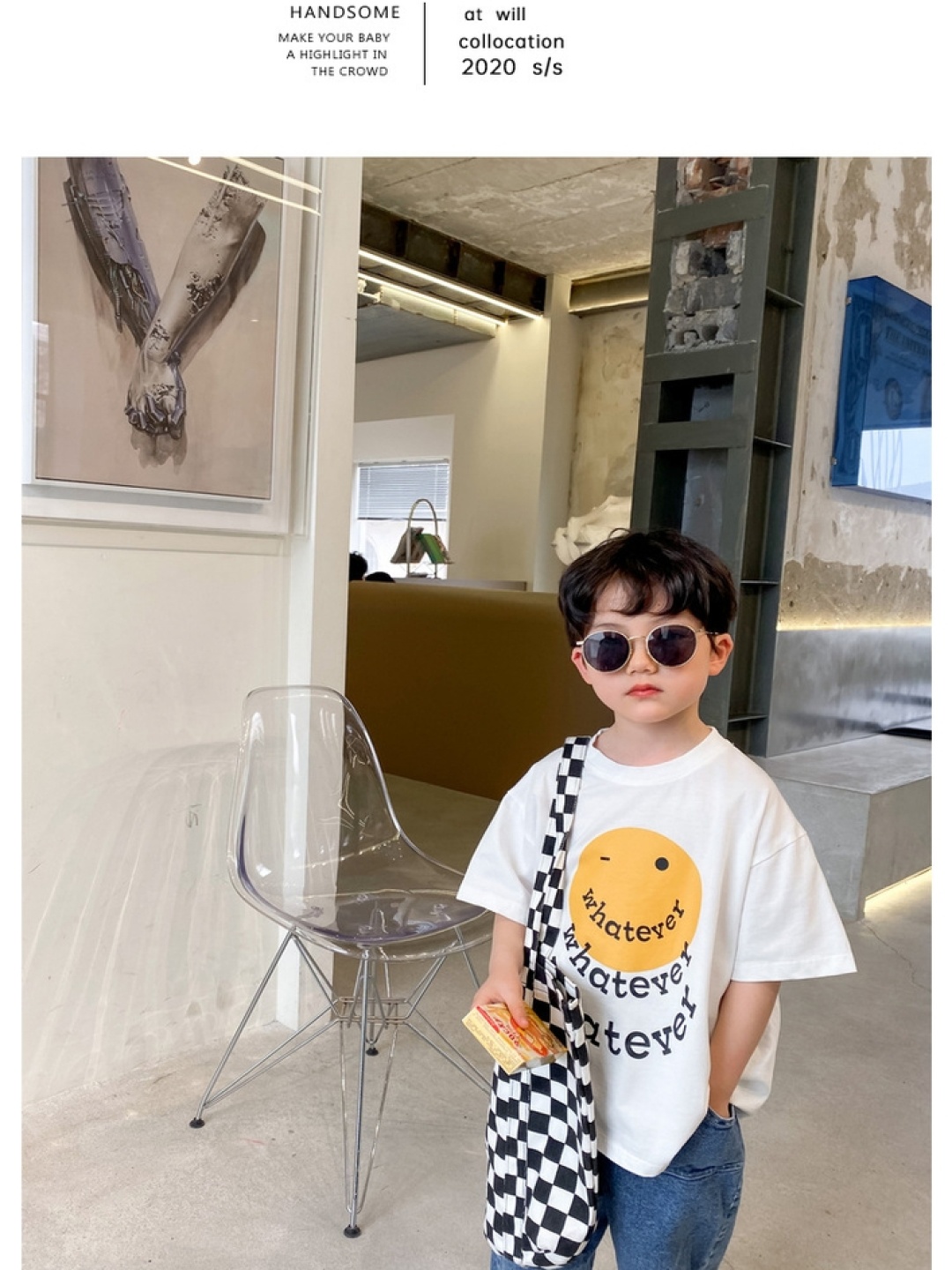 

LULU & SKY Boys Graphic Printed Round Neck Cotton Oversized T-shirt, White