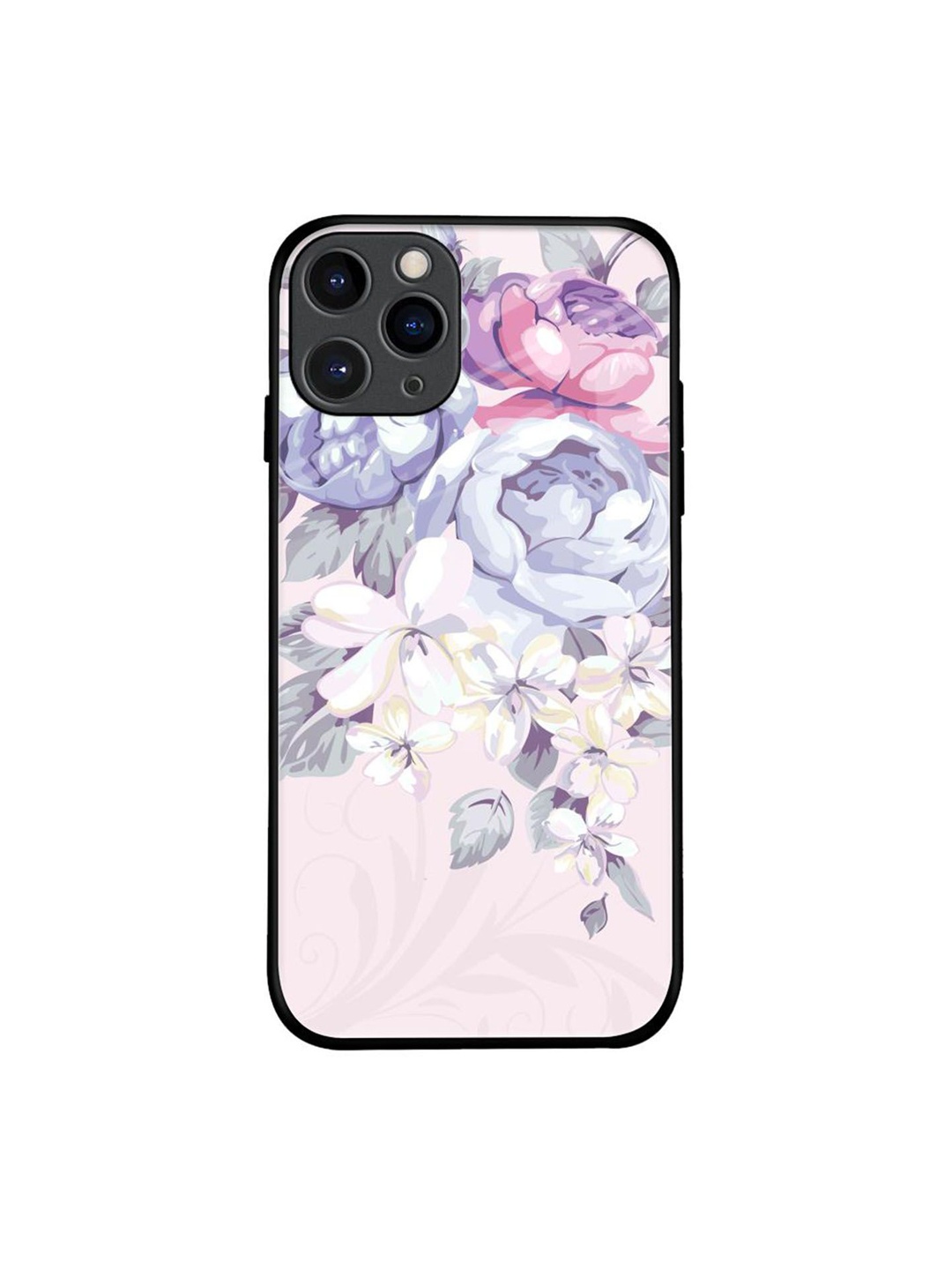 

QRIOH Floral Printed iPhone 11 Pro Back Case Mobile Accessories, Purple