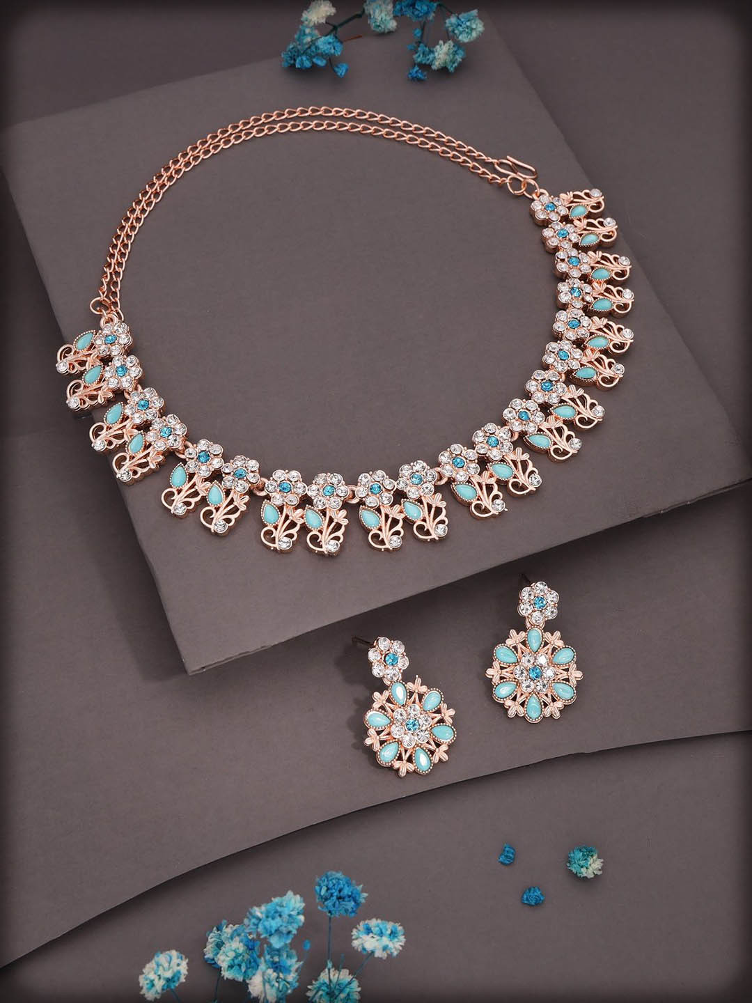 

Lyriss Gold-Plated American Diamond Studded Jewellery Set