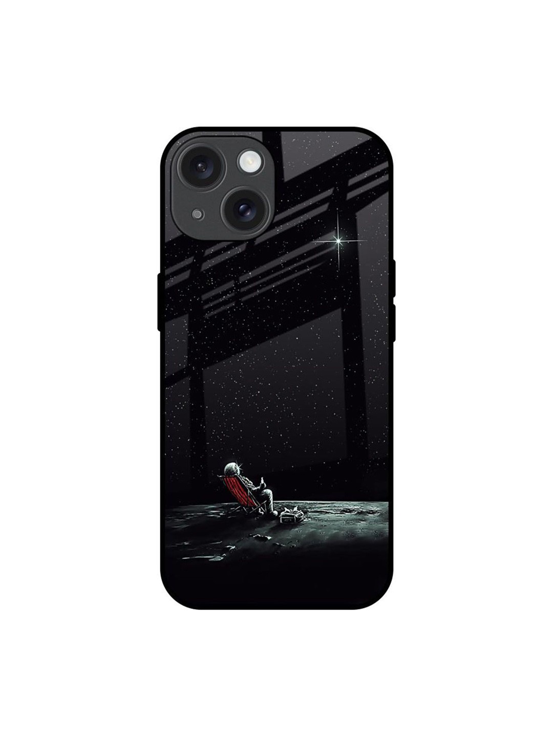 

QRIOH Relaxation Mode On Printed iPhone 15 Back Case, Black