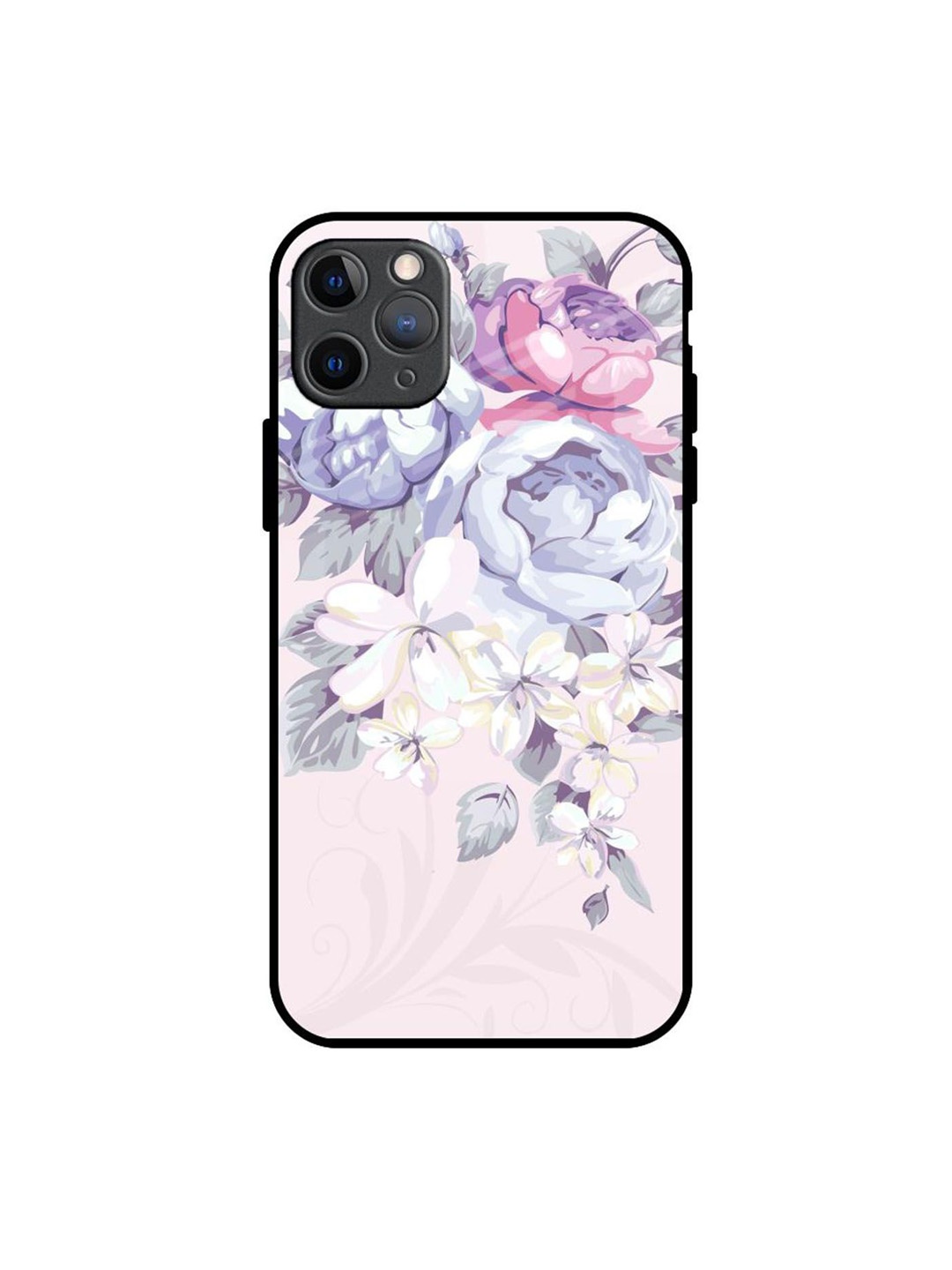 

QRIOH Elegant Floral Printed iPhone 11 Pro Max Back Case, Purple
