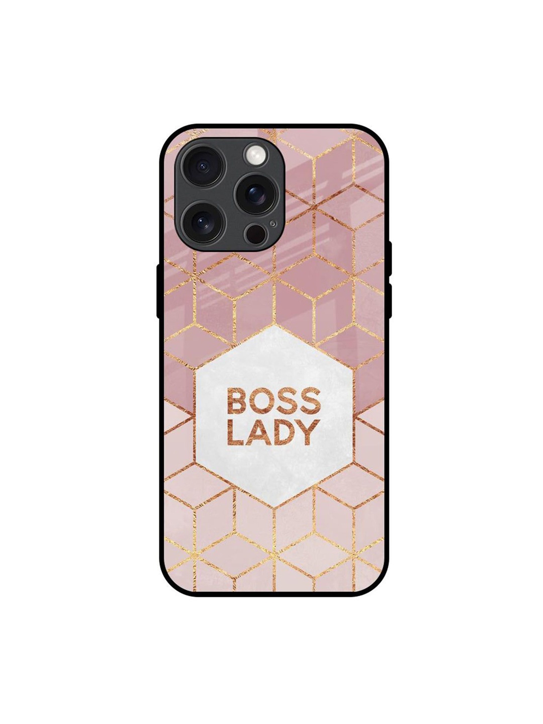 

QRIOH Boss Lady Printed iPhone 15 Pro Max Back Case, Pink