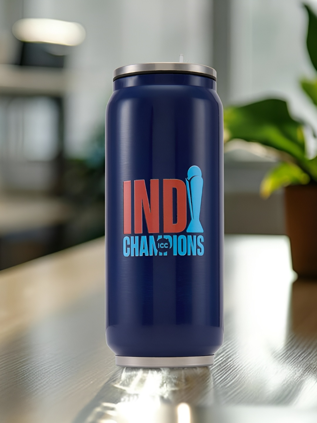 

FanCode Navy Blue & Red Stainless Steel Typography Single Wall Vacuum Water Bottle 500 ml