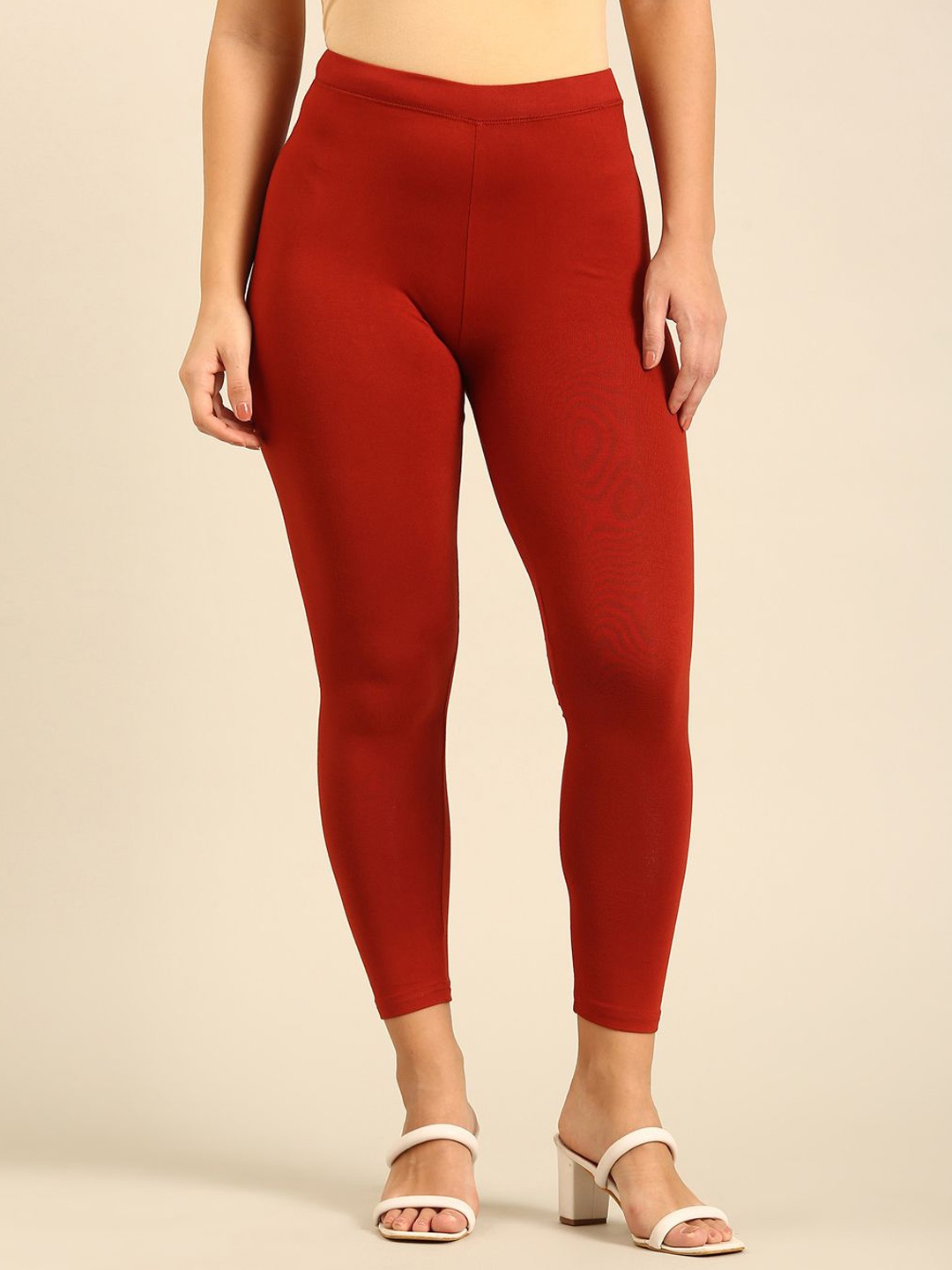 

De Moza Mid-Rise Ankle-Length Leggings, Orange