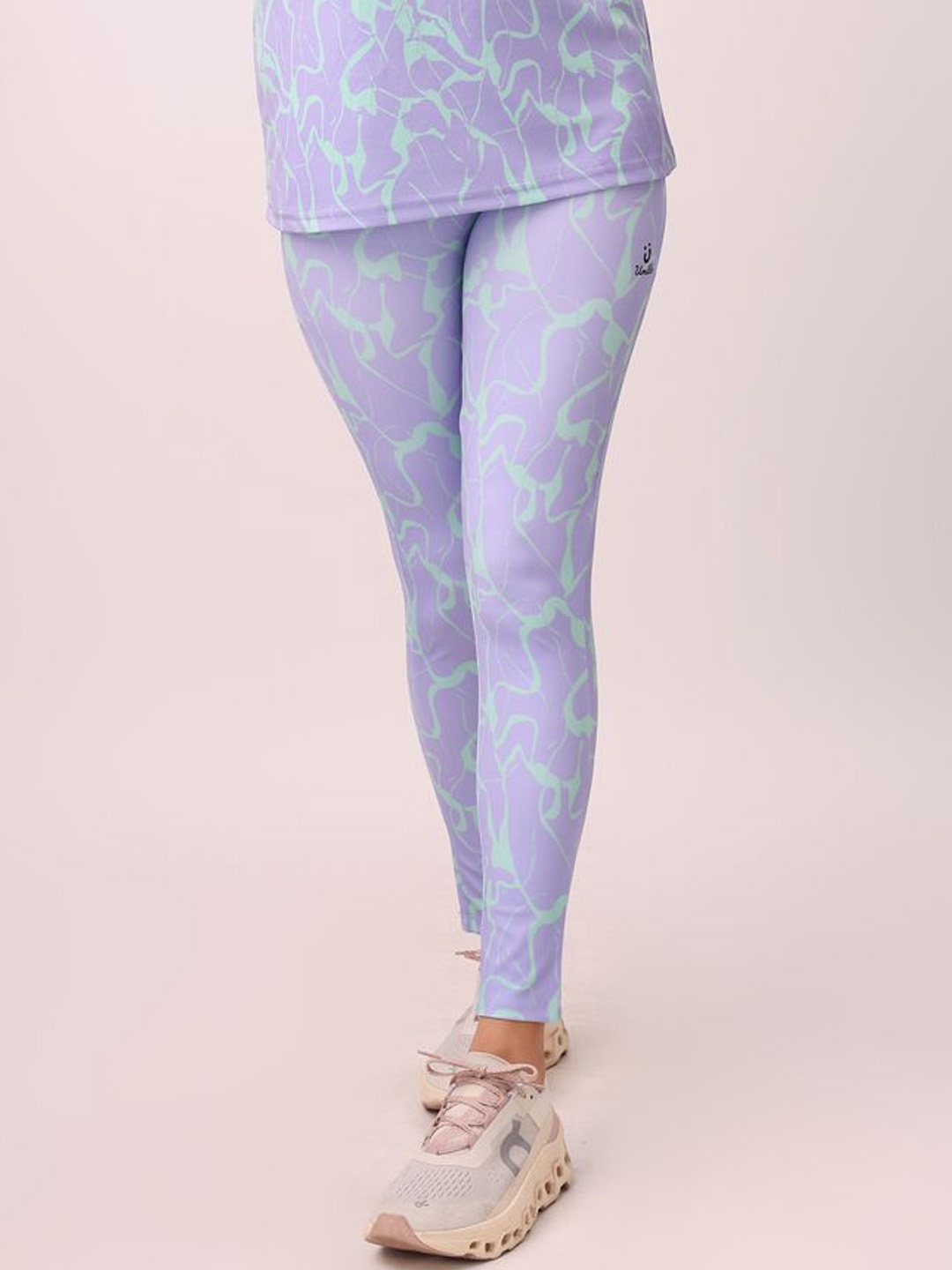 

UMILDO Printed High Waist Skinny Fit Tights, Lavender