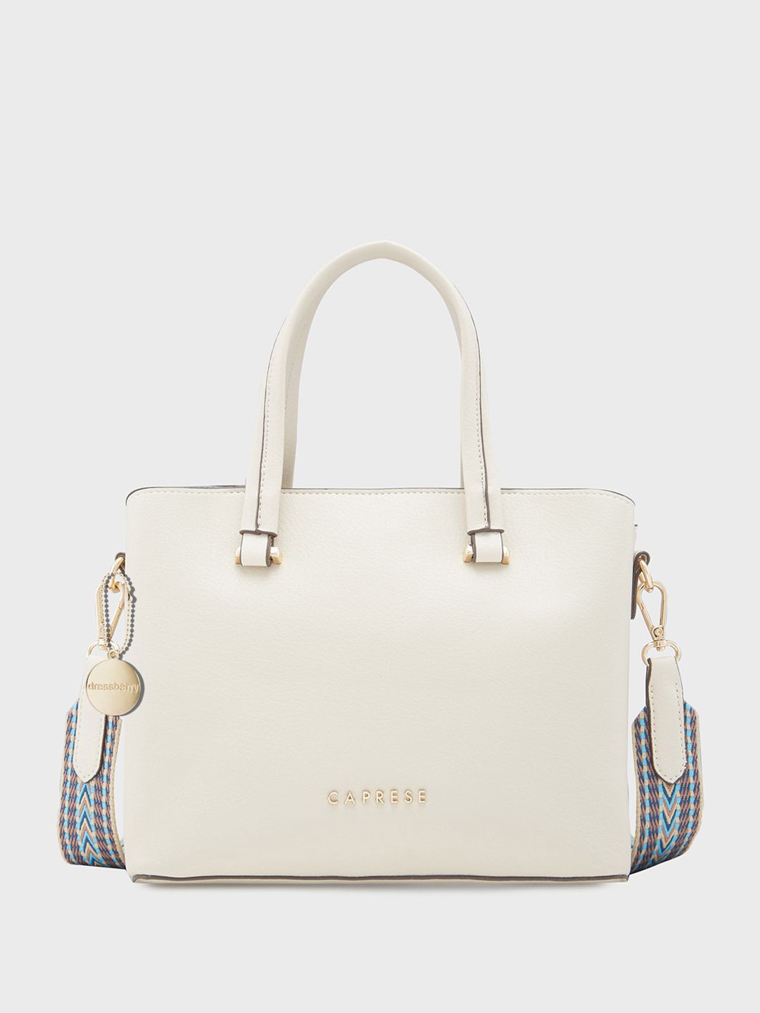 

DressBerry X CAPRESE Structured Handheld Bag with Tasselled, Beige