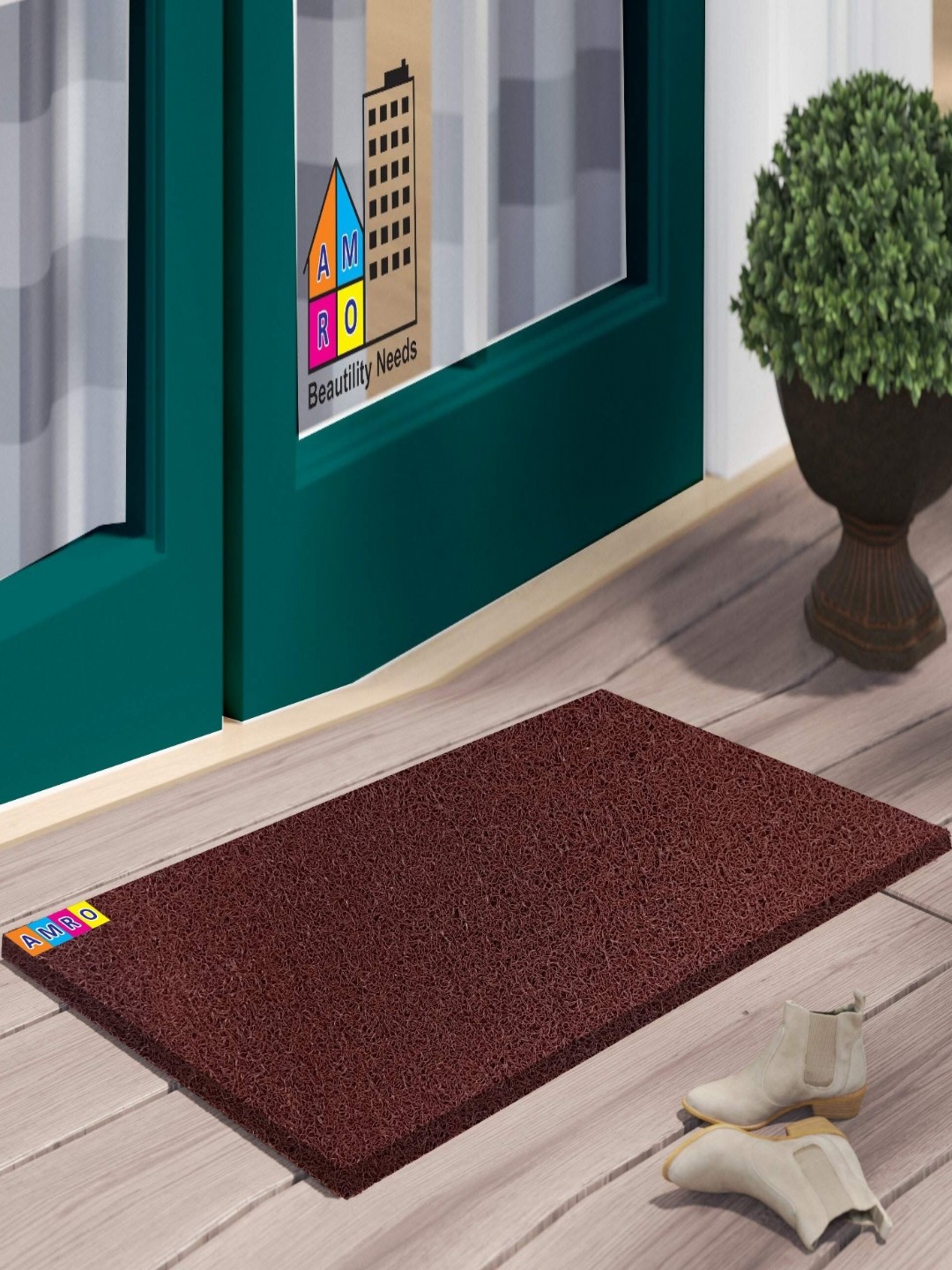 

AMRO BEAUTILITY NEEDS Brown Anti-Skid 1000 GSM Waterproof Doormats
