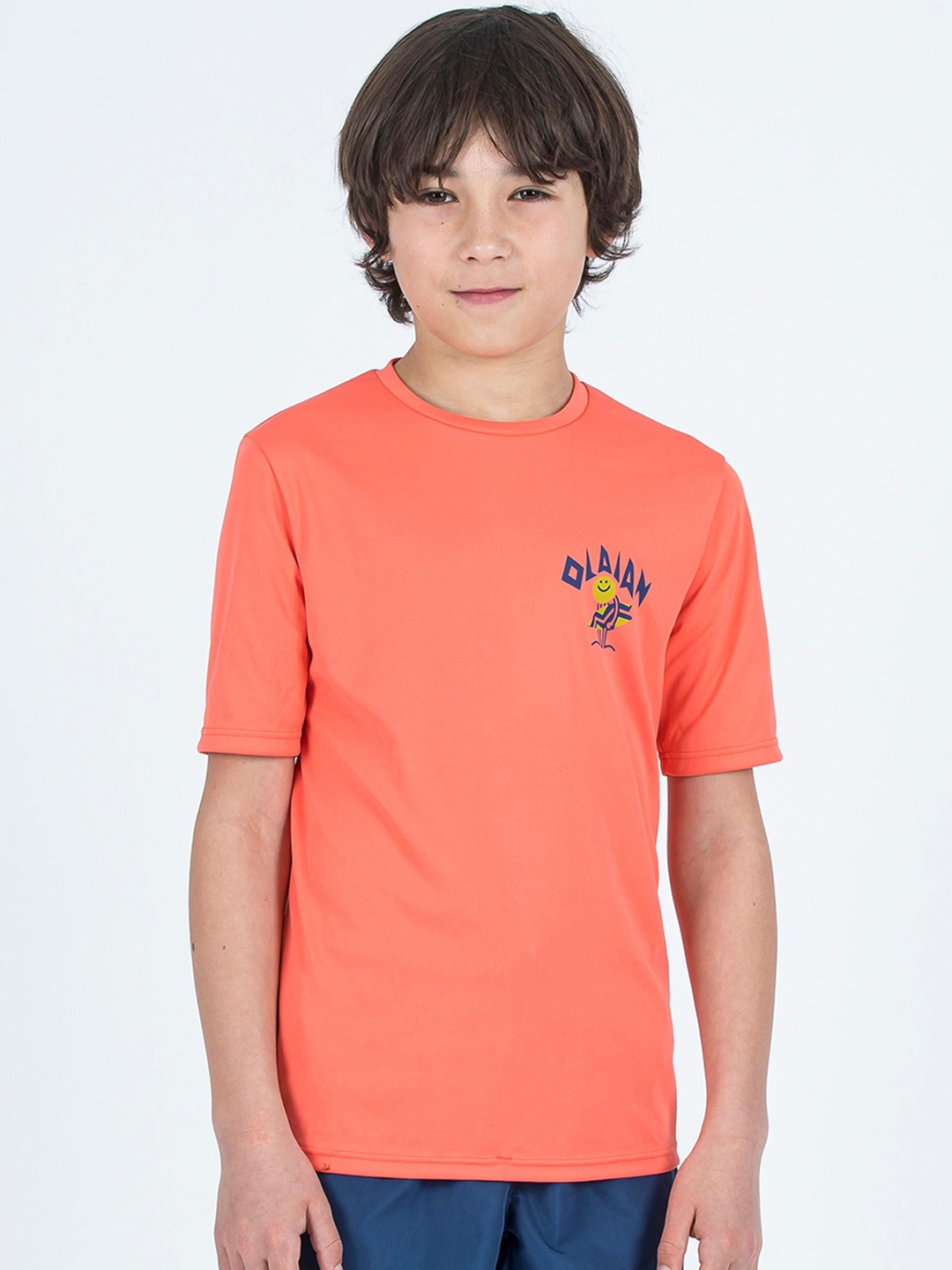 

OLAIAN By Decathlon Printed Round Neck Swim Tops, Orange