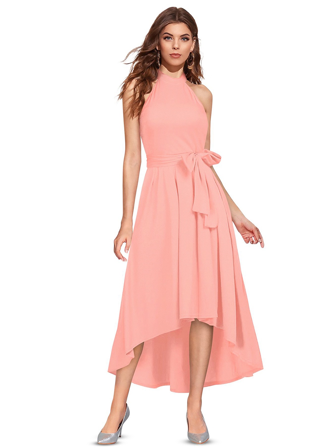 

BAESD Women Fit & Flare Midi Dress, Peach