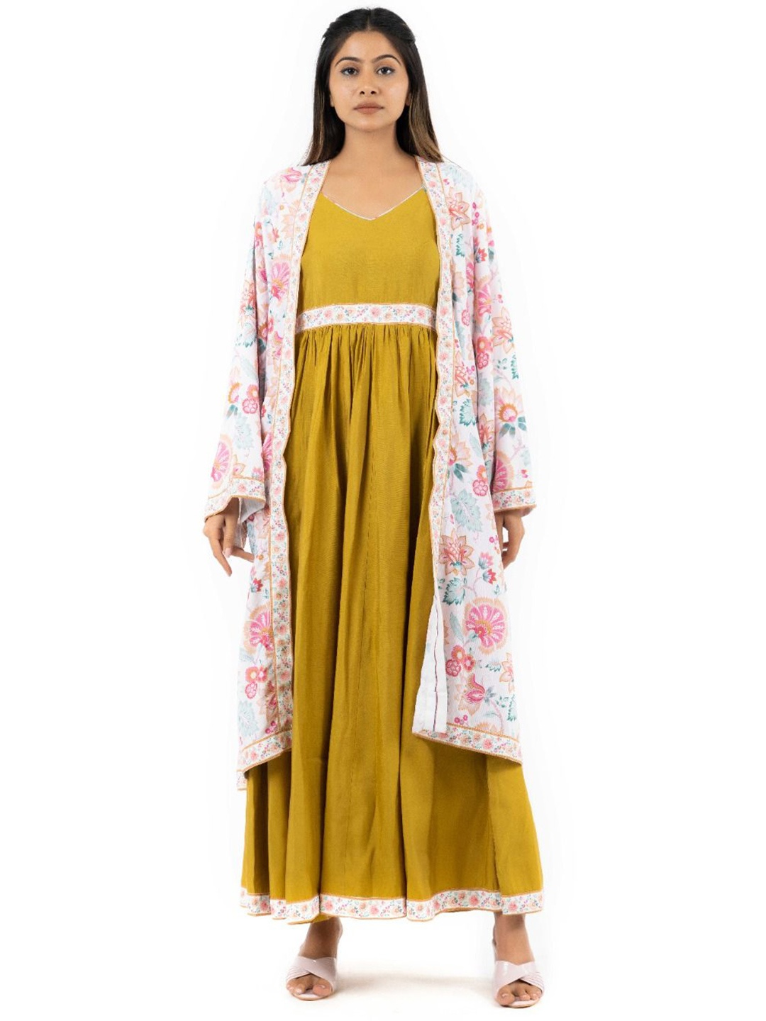 

KUNDAN FAB Floral Maxi Dress, Yellow