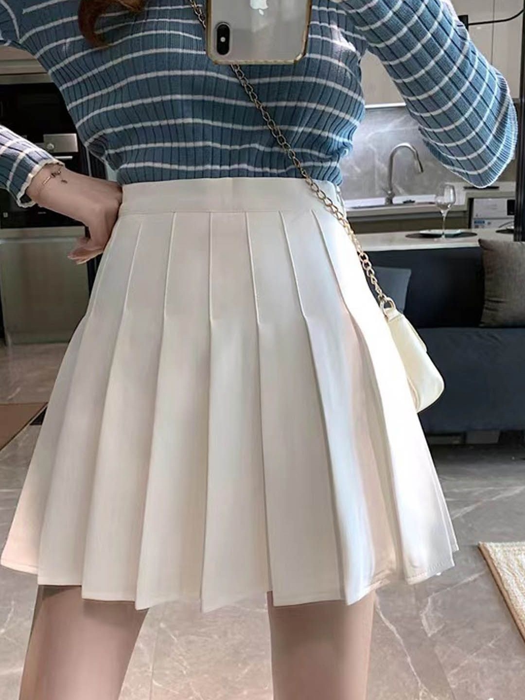 

StyleCast A-Line Above Knee Skirt, White