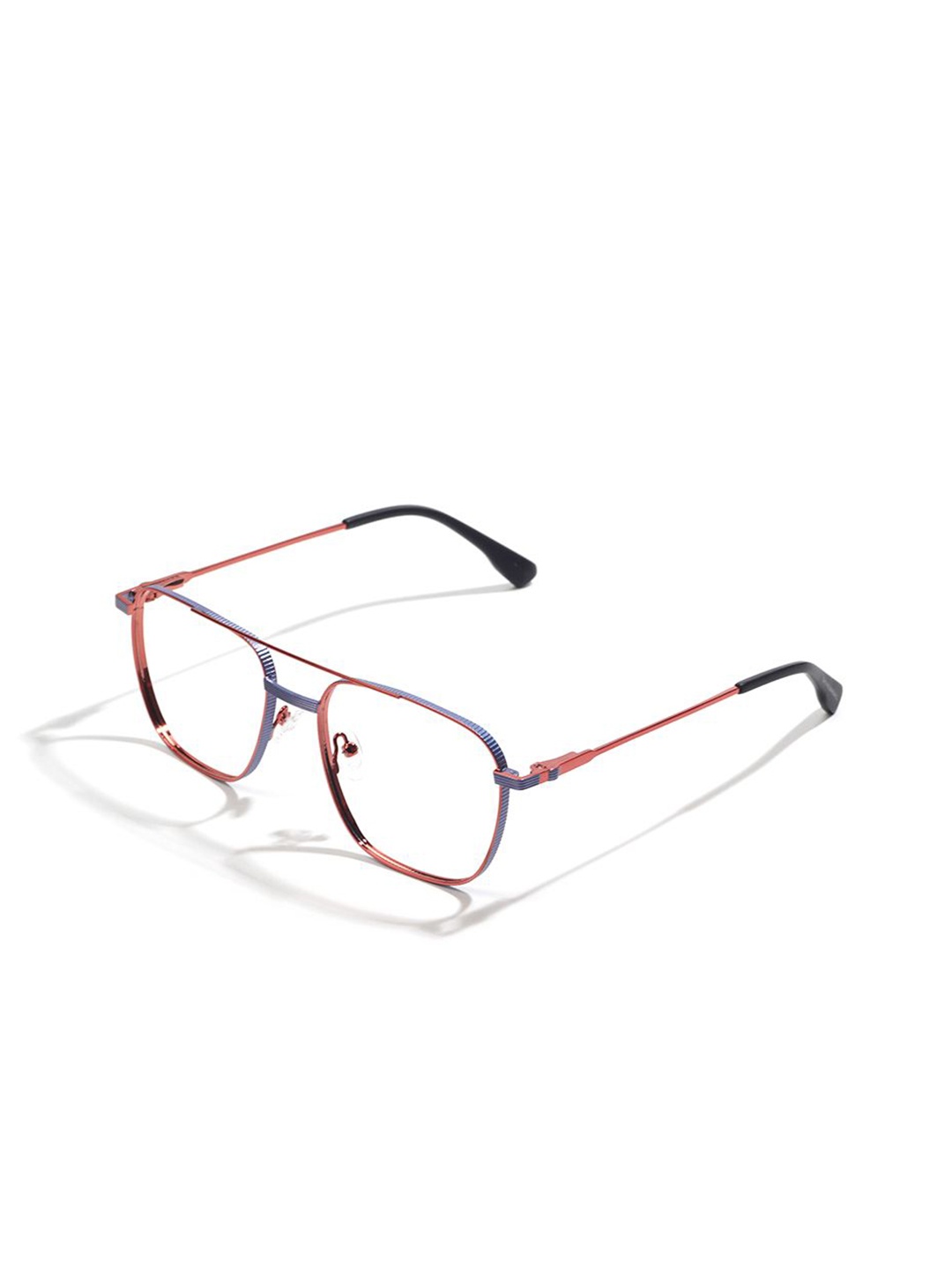 

SAM & MARSHALL Chromium Blue & Copper-Toned Full Rim Glasses Square Frames